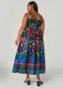 Tropical Print Cotton Dress sold by Ashley Stewart