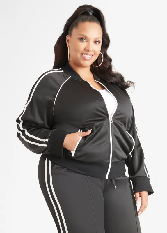 Knitted Track Jacket made by Ashley Stewart
