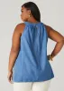 Eyelet Chambray Swing Top sold by Ashley Stewart