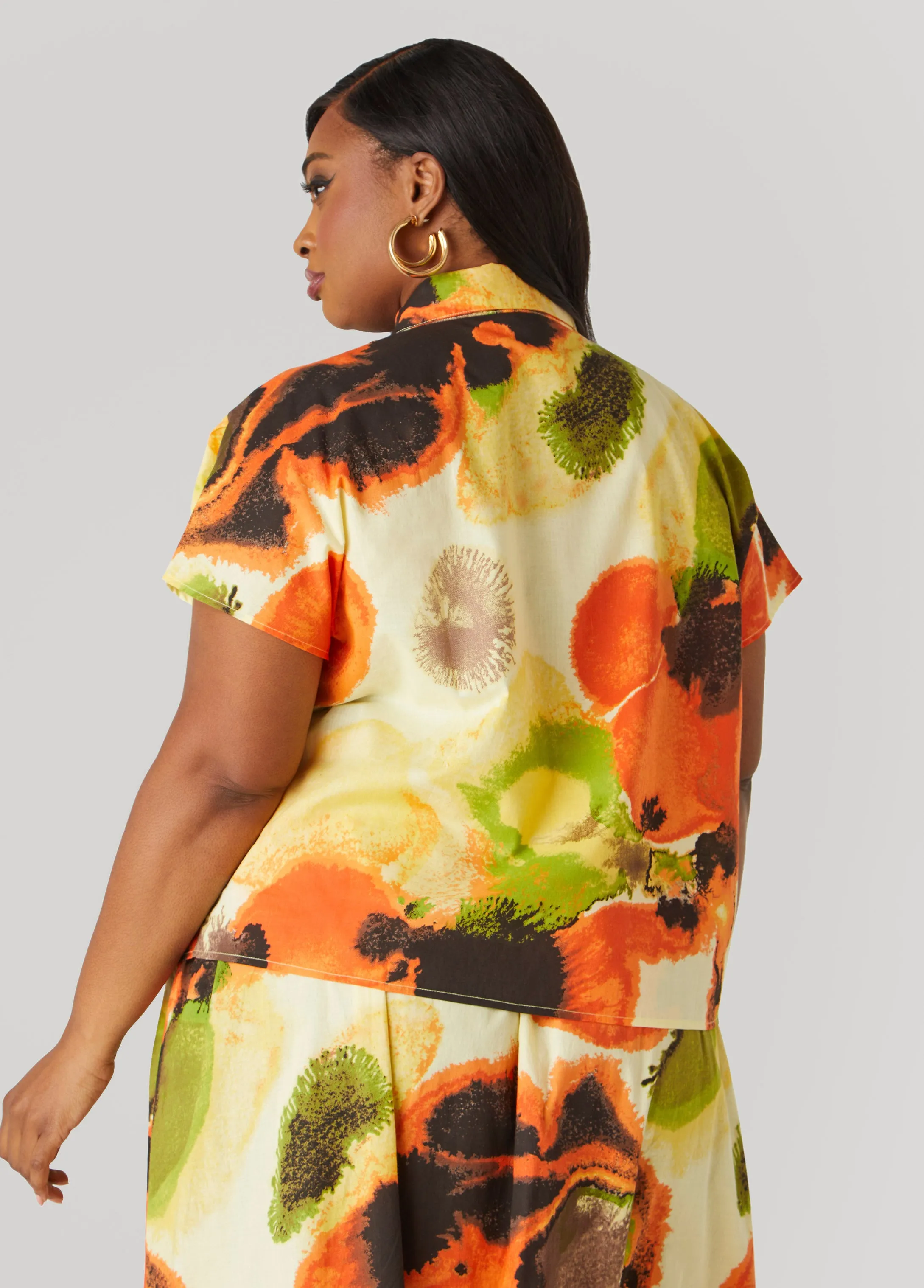 Watercolor Cotton Shirt sold by Ashley Stewart product image thumbnail 2