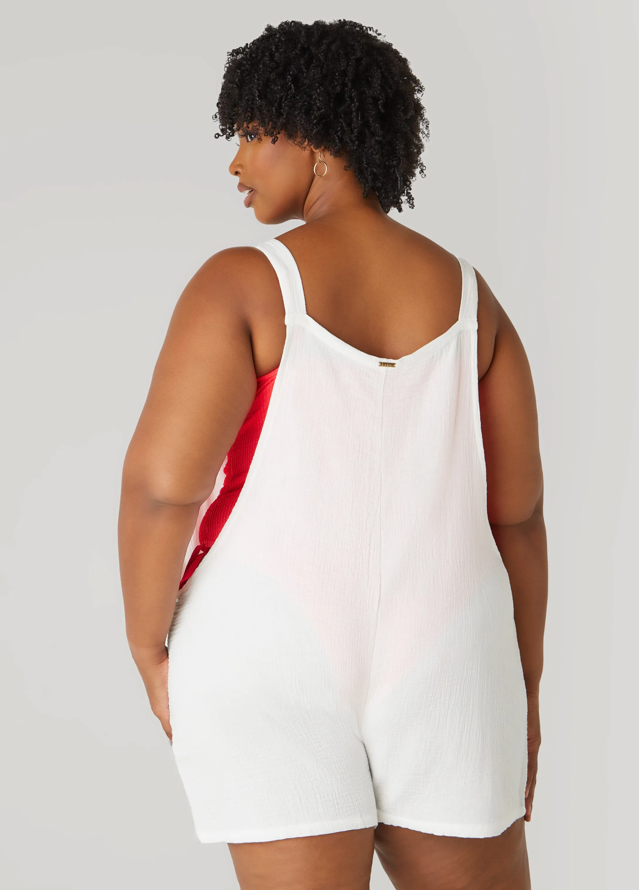 Nicole Miller Gauze Coverup Romper sold by Ashley Stewart product image thumbnail 2