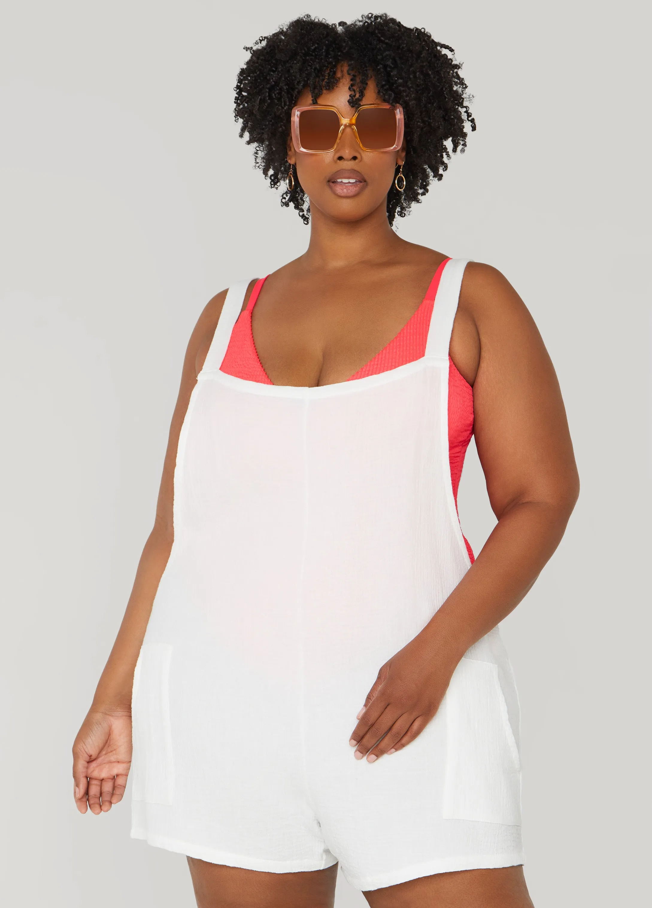Nicole Miller Gauze Coverup Romper sold by Ashley Stewart product image thumbnail 3