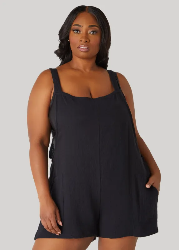 Nicole Miller Cotton Coverup Romper sold by Ashley Stewart