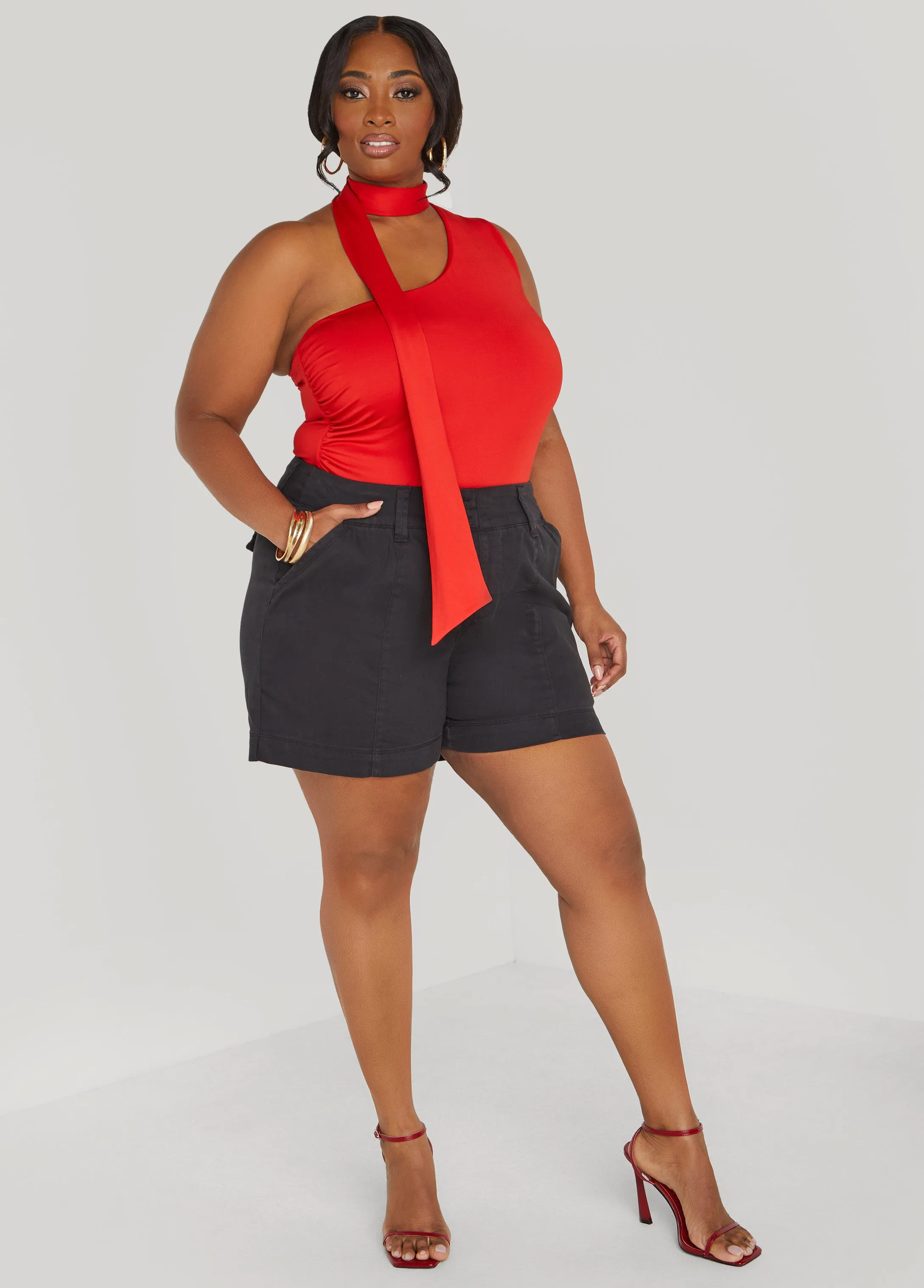One Shoulder Scarf Neck Top sold by Ashley Stewart product image thumbnail 3