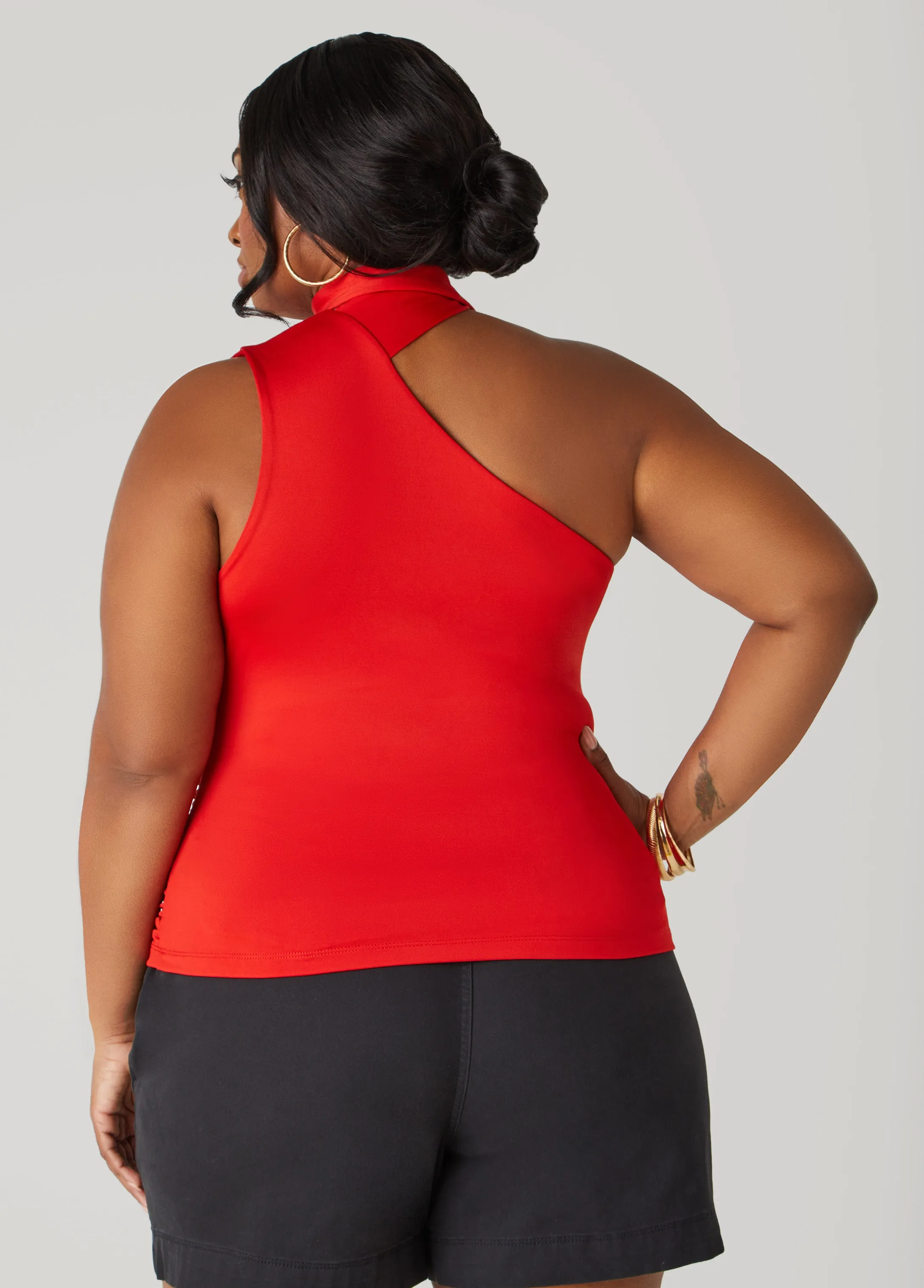 One Shoulder Scarf Neck Top sold by Ashley Stewart product image thumbnail 2