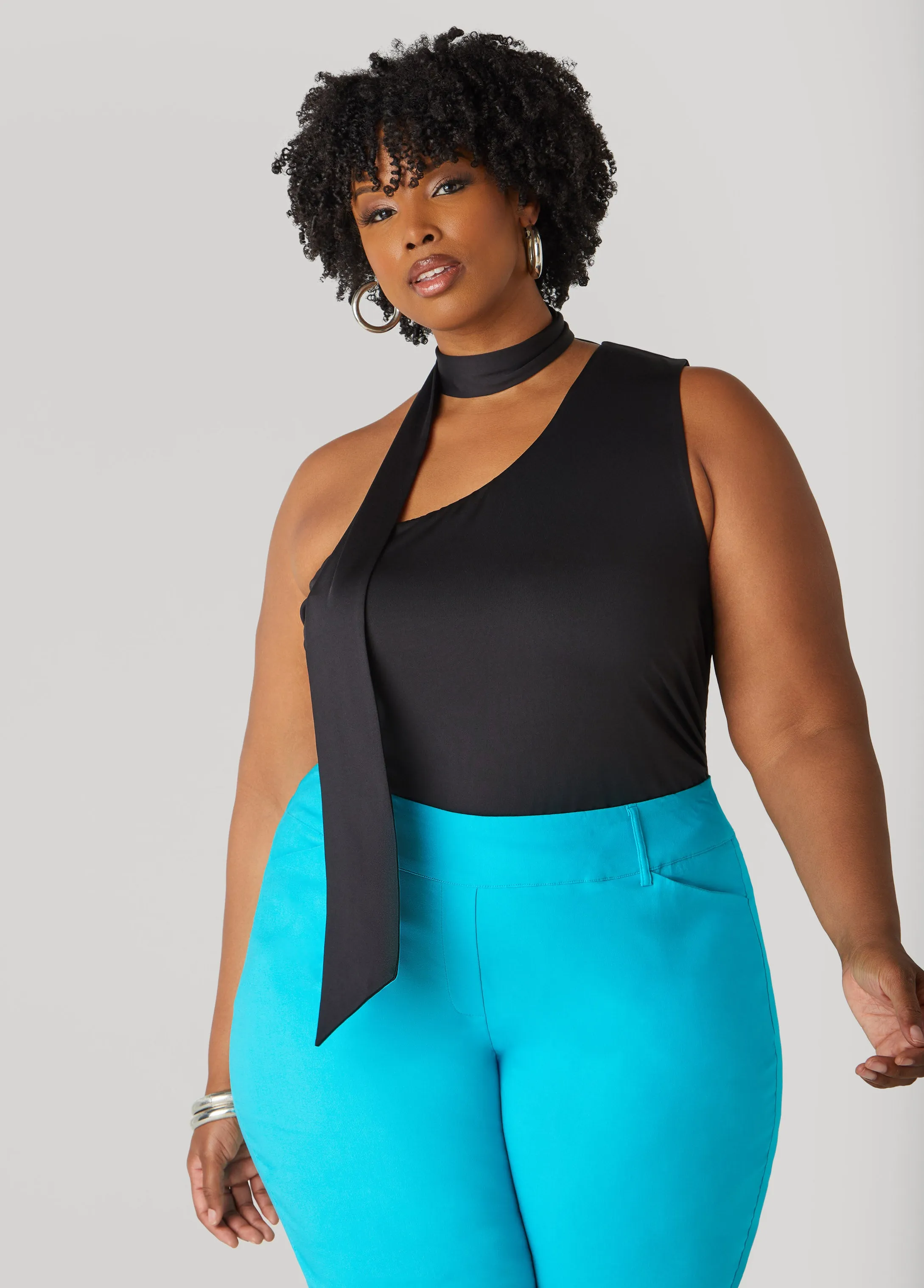 One Shoulder Scarf Neck Top sold by Ashley Stewart product image thumbnail 5