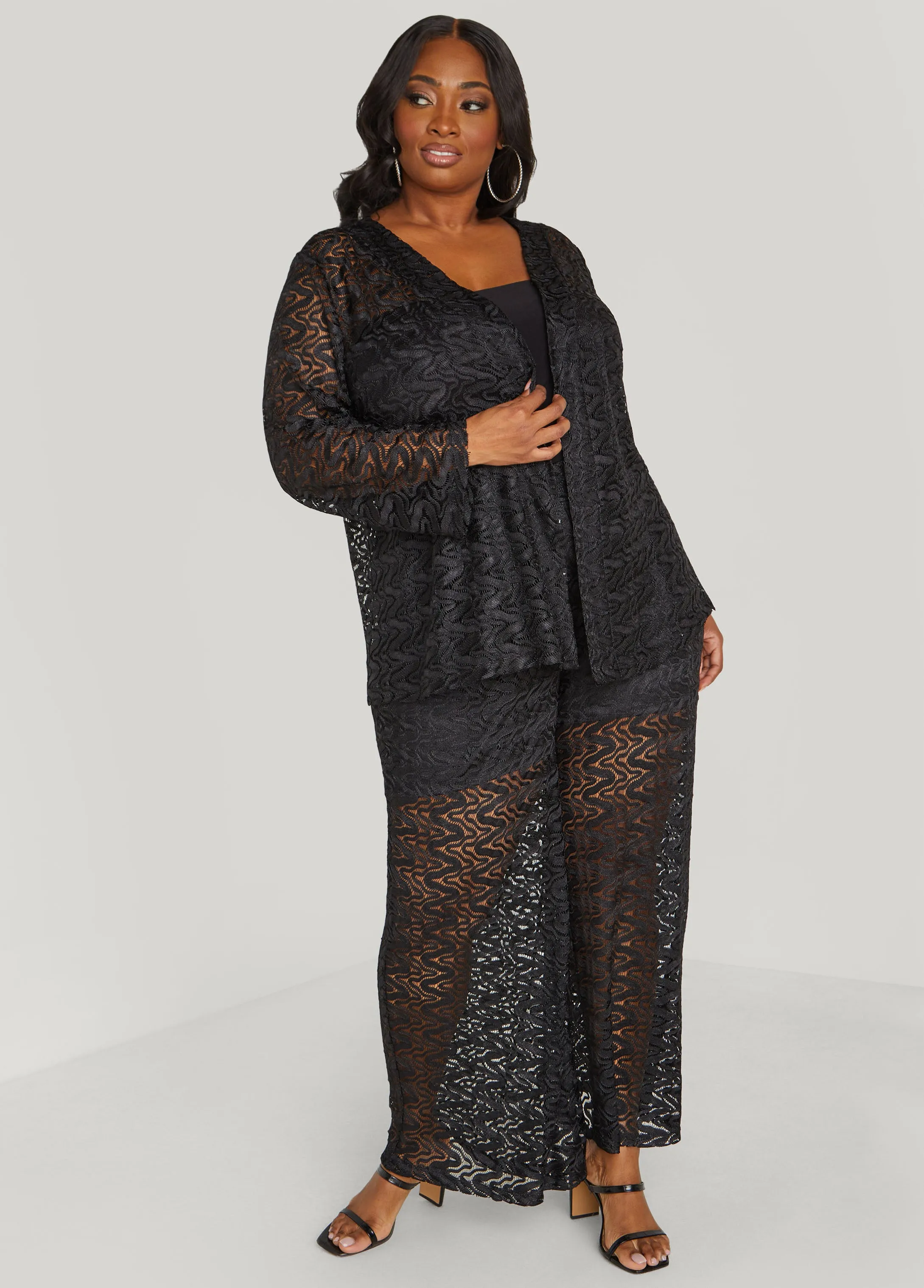 Wide Leg Lace Pants sold by Ashley Stewart product image thumbnail 5