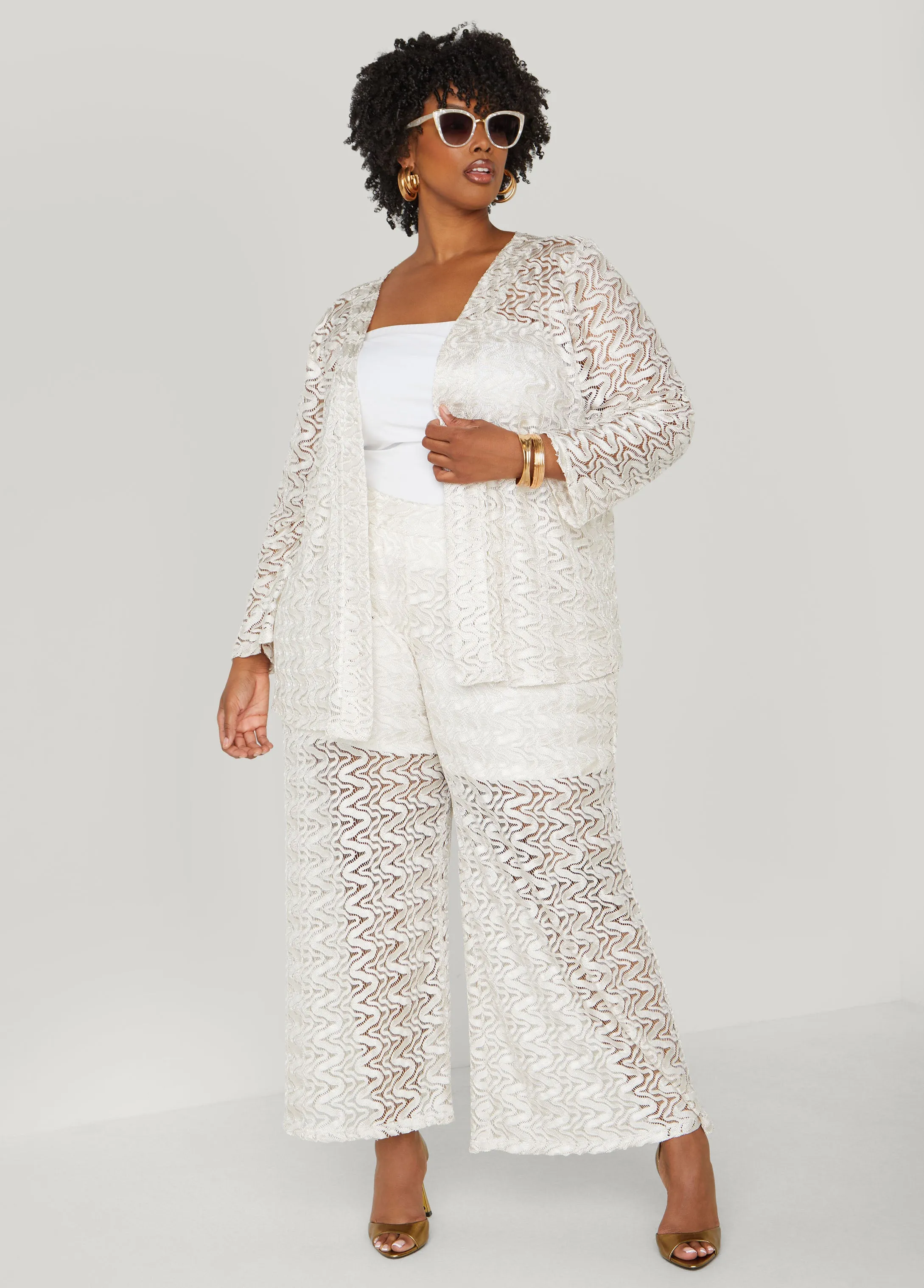 Wide Leg Lace Pants sold by Ashley Stewart
