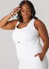 Lace Up Denim Jumpsuit sold by Ashley Stewart