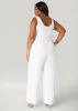 Lace Up Denim Jumpsuit sold by Ashley Stewart