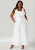 Lace Up Denim Jumpsuit sold by Ashley Stewart