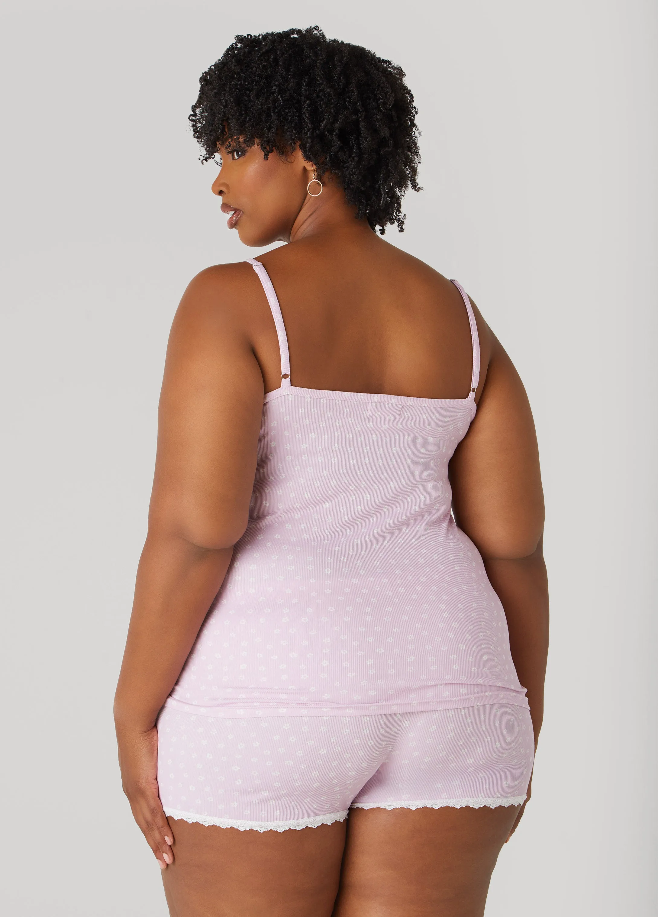 Love To Sleep Floral PJ Shorts Set sold by Ashley Stewart product image thumbnail 2