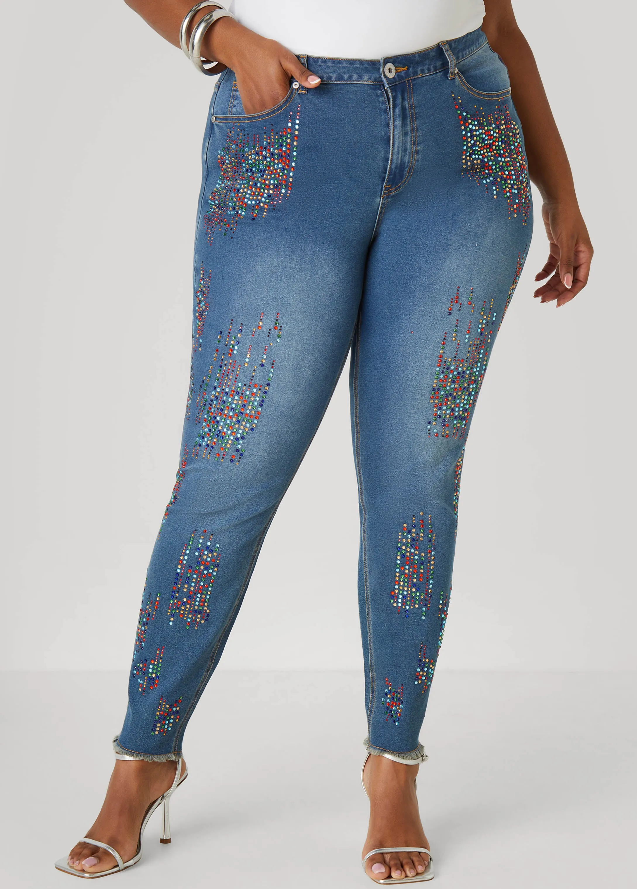 Crystal Skinny Jeans sold by Ashley Stewart product image thumbnail 5