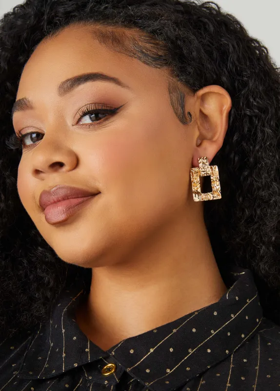 Hammered Gold Tone Earrings made by Ashley Stewart