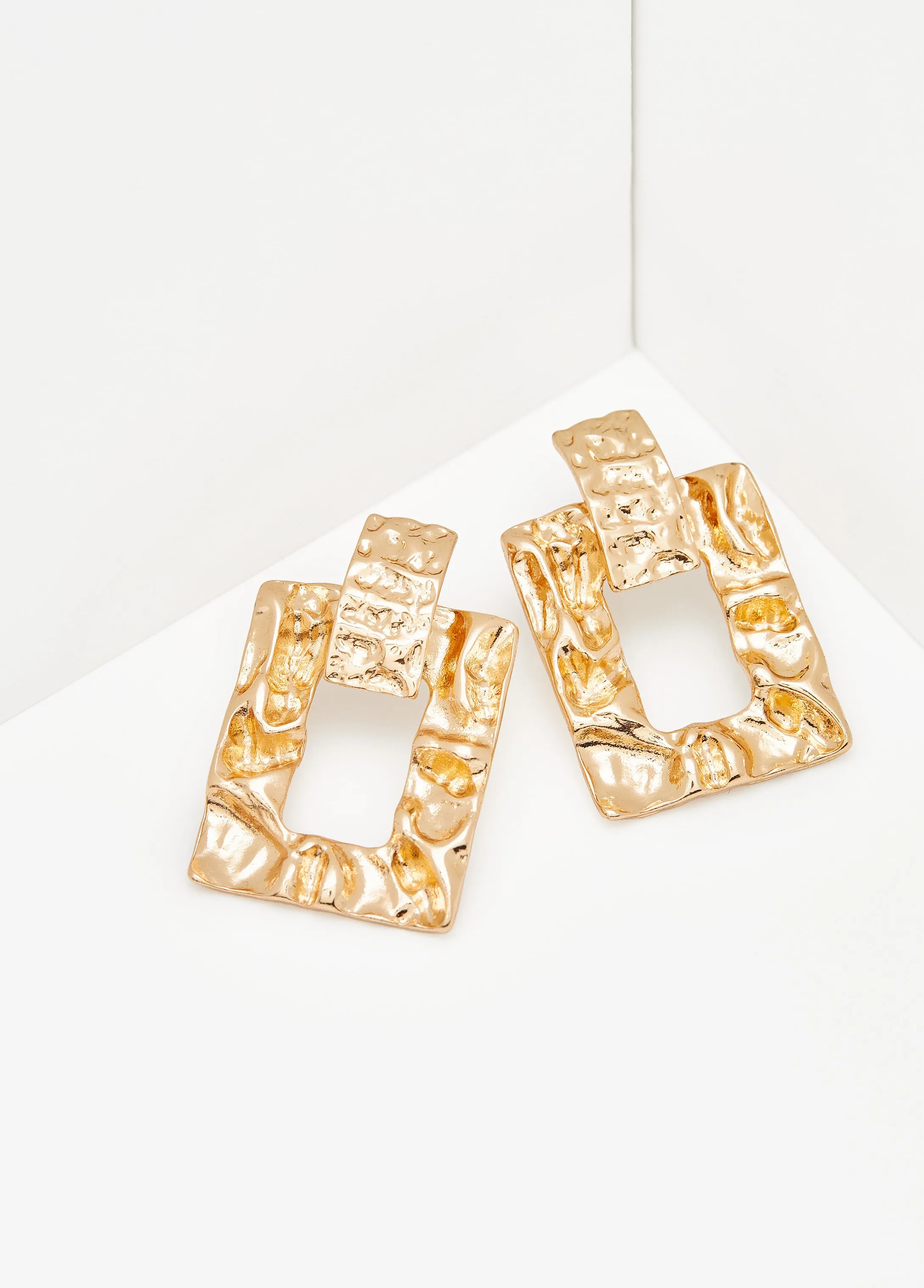 Hammered Gold Tone Earrings sold by Ashley Stewart product image thumbnail 2