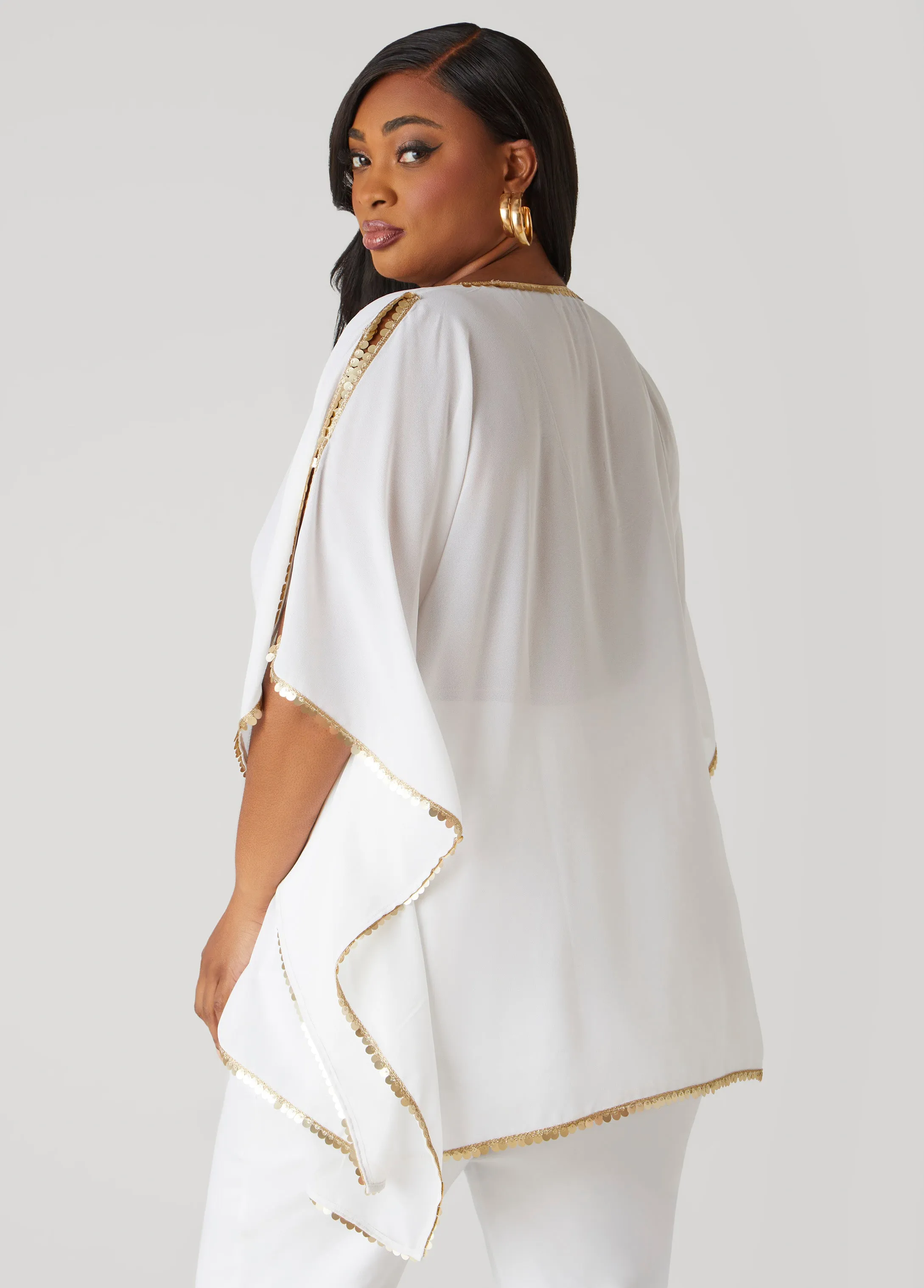 Embellished Cold Shoulder Blouse sold by Ashley Stewart product image thumbnail 2