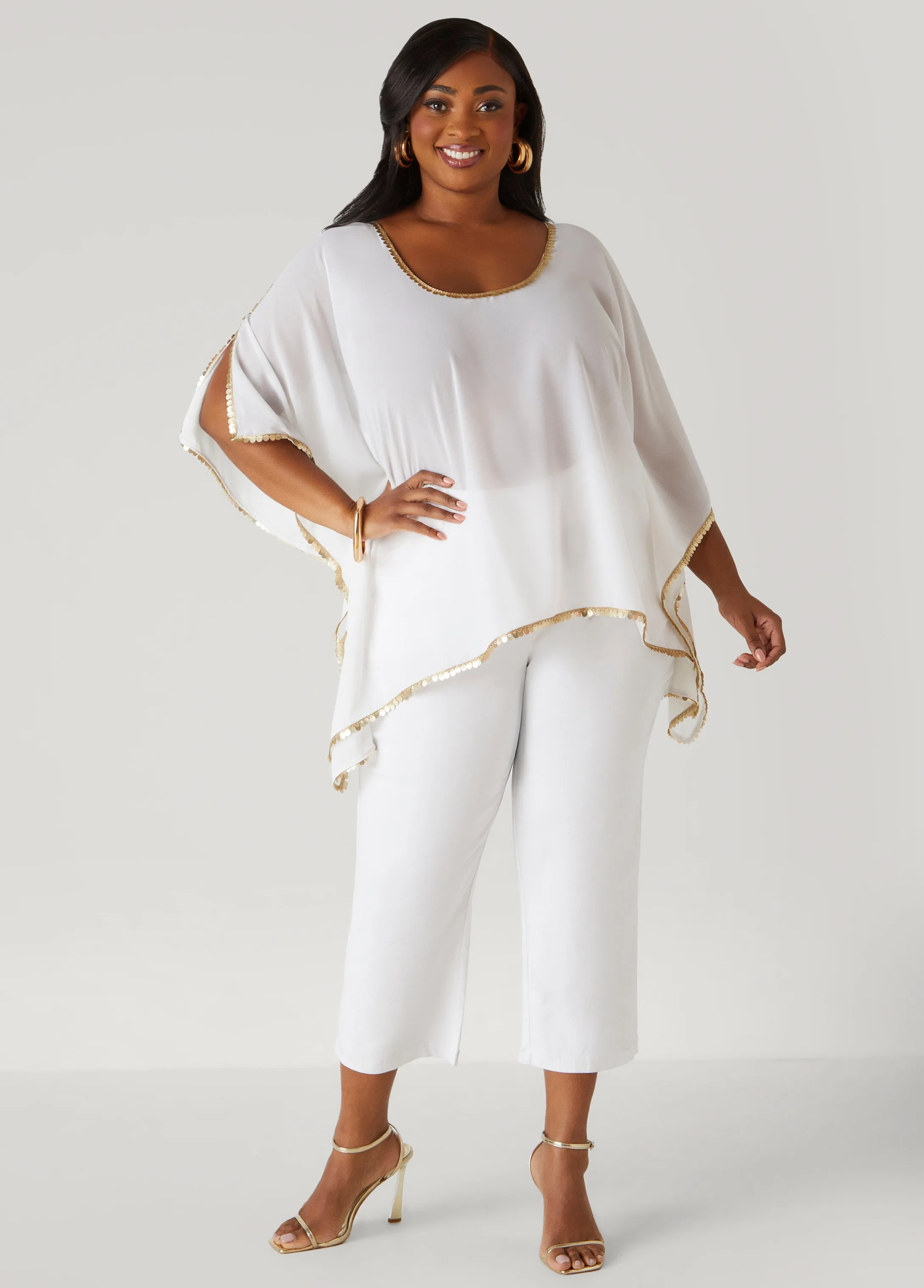 Embellished Cold Shoulder Blouse sold by Ashley Stewart product image thumbnail 3