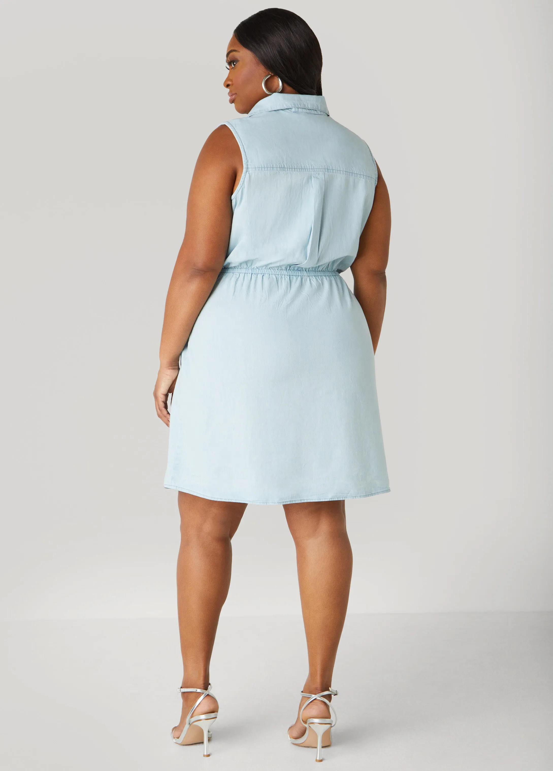 Chambray Wrap Shirtdress sold by Ashley Stewart product image thumbnail 2