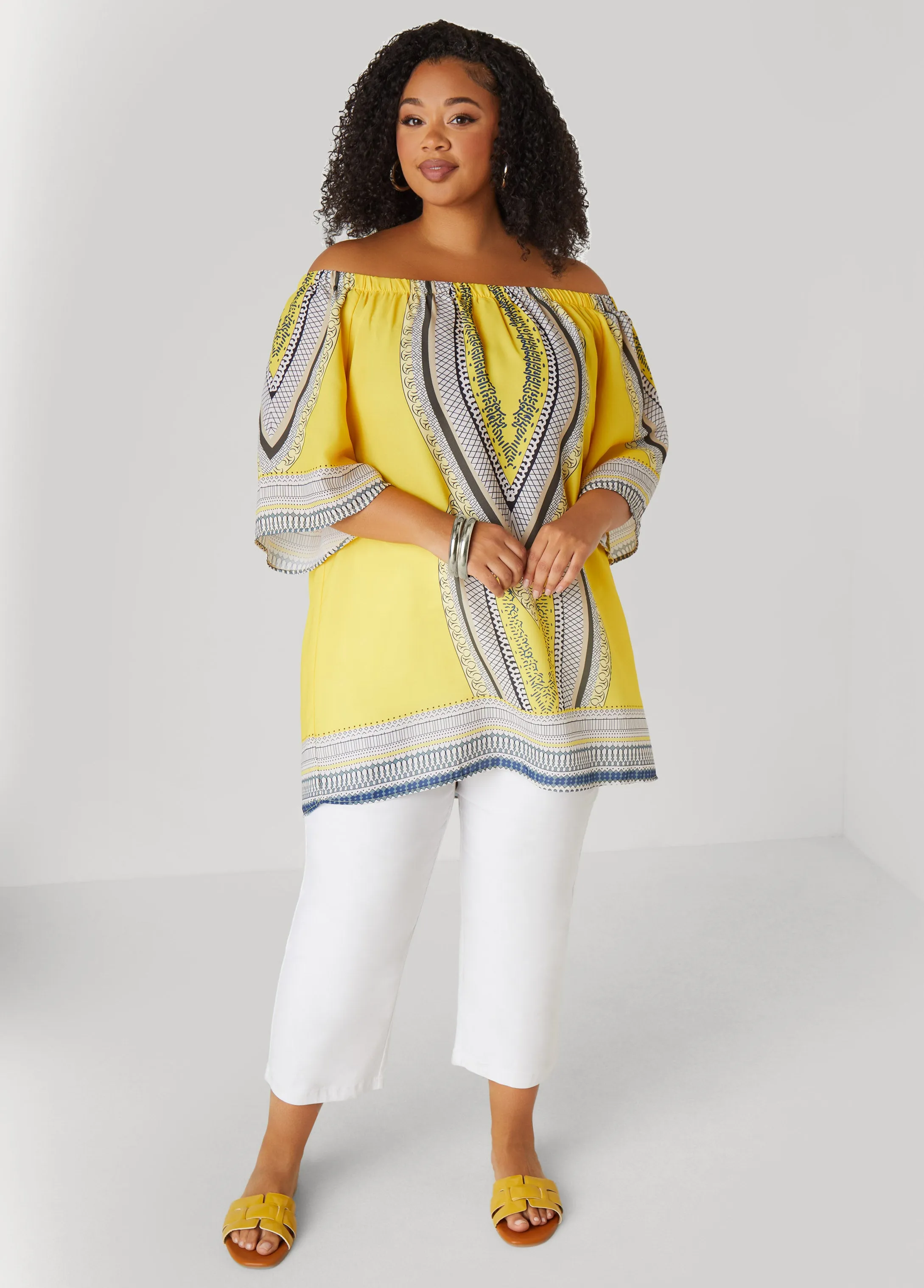 Abstract Off The Shoulder Blouse sold by Ashley Stewart product image thumbnail 3