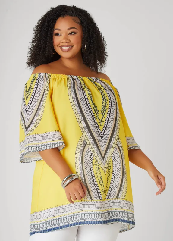 Abstract Off The Shoulder Blouse sold by Ashley Stewart