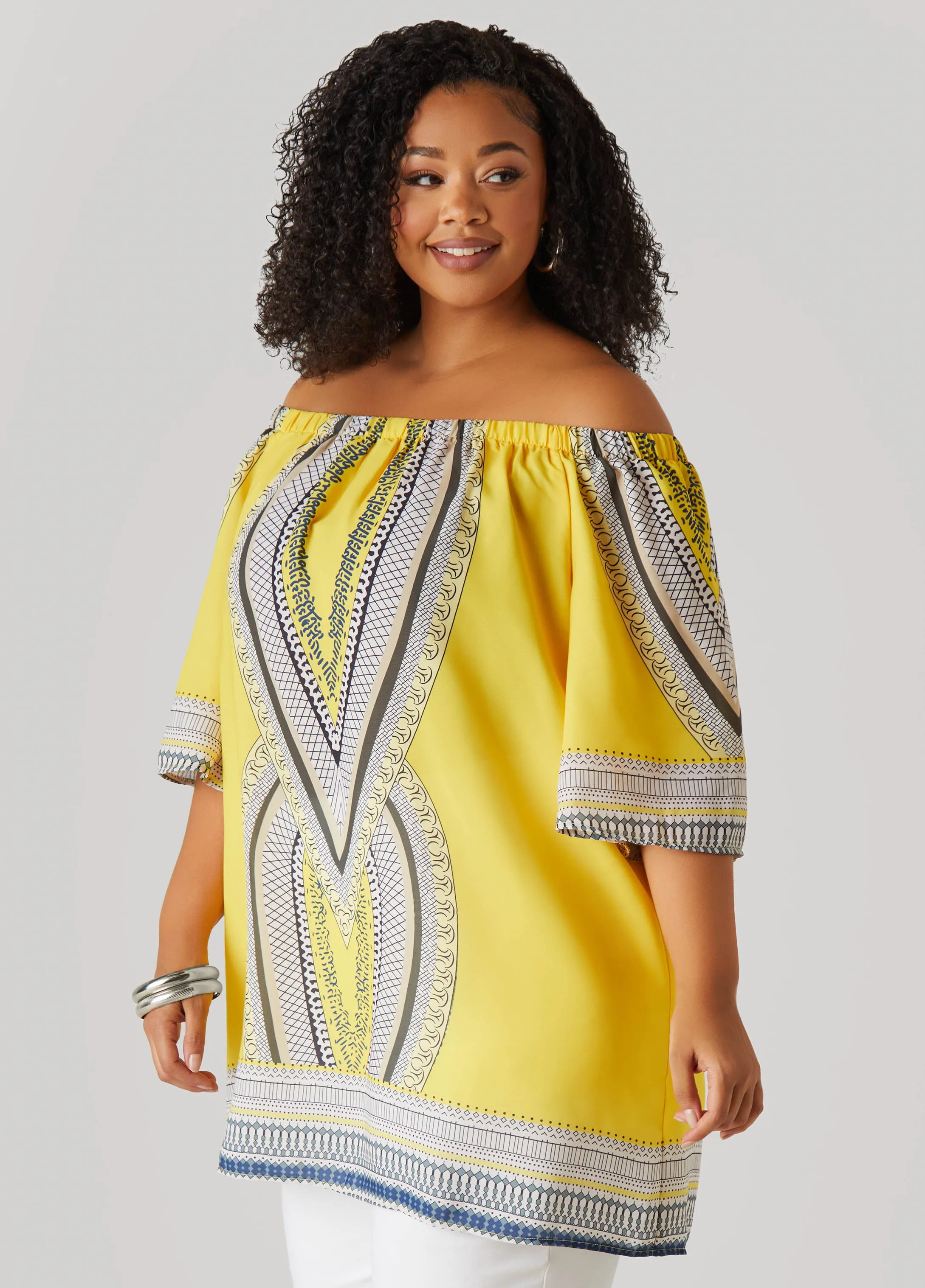 Abstract Off The Shoulder Blouse sold by Ashley Stewart product image thumbnail 4