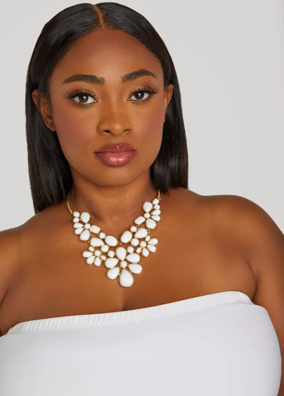 Beaded Floral Necklace Set sold by Ashley Stewart