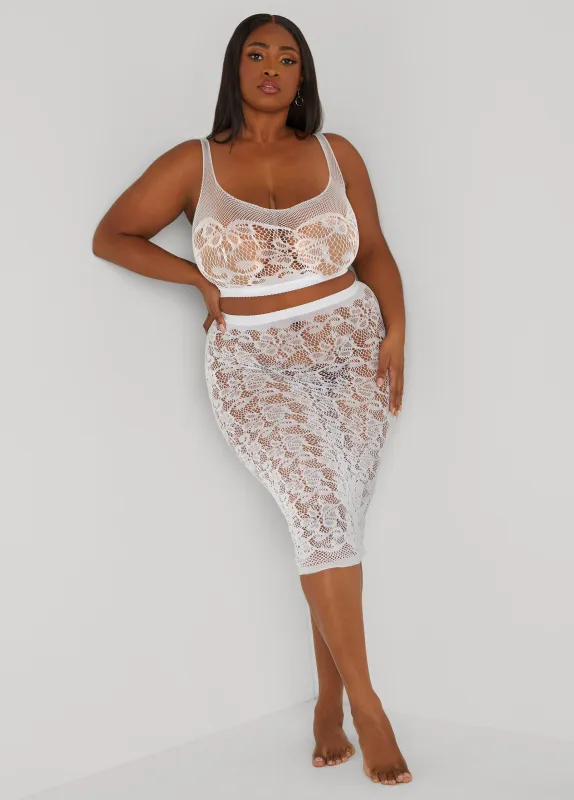 Two Piece Lace Lingerie Skirt Set sold by Ashley Stewart