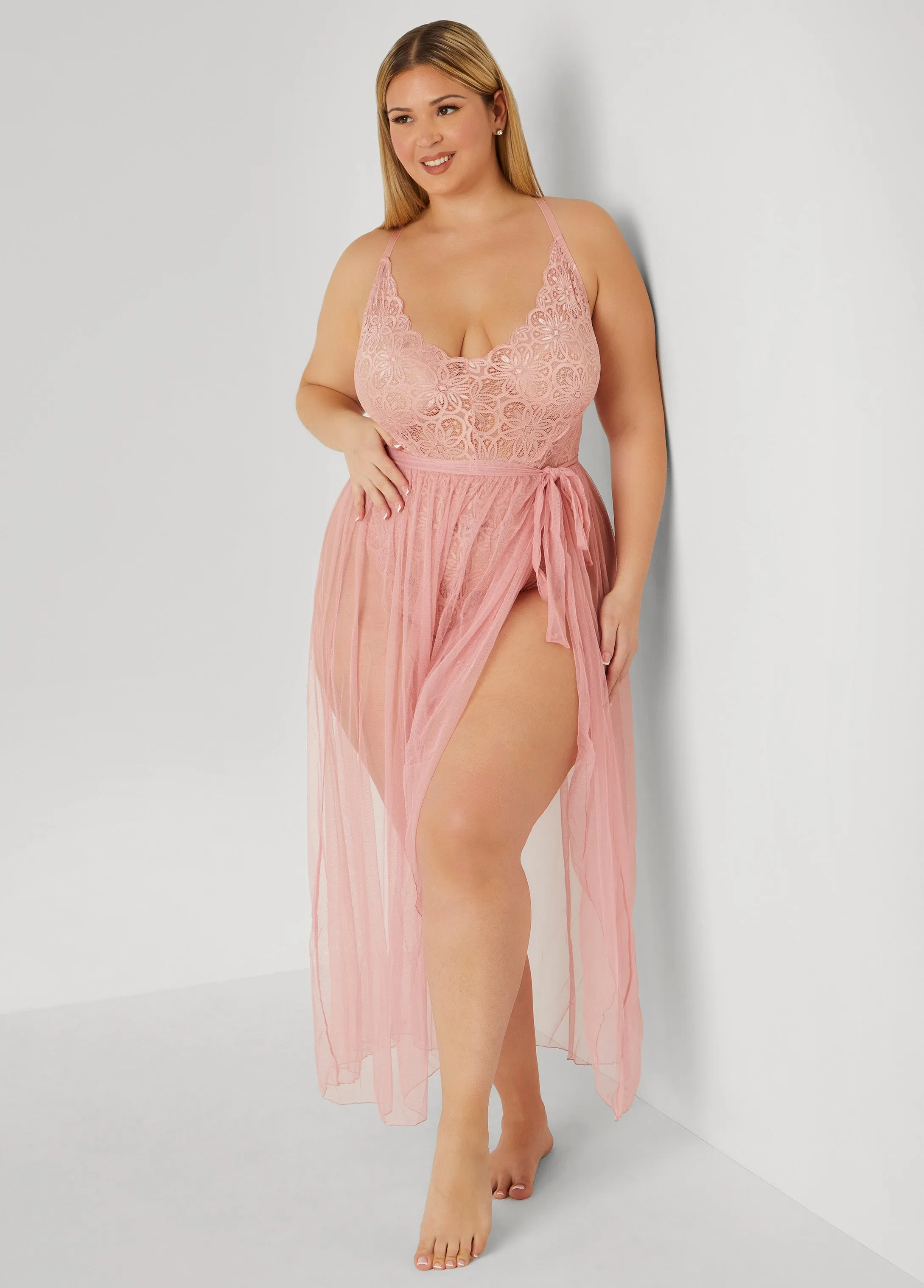 Lingerie Bodysuit And Skirt Set sold by Ashley Stewart product image thumbnail 3