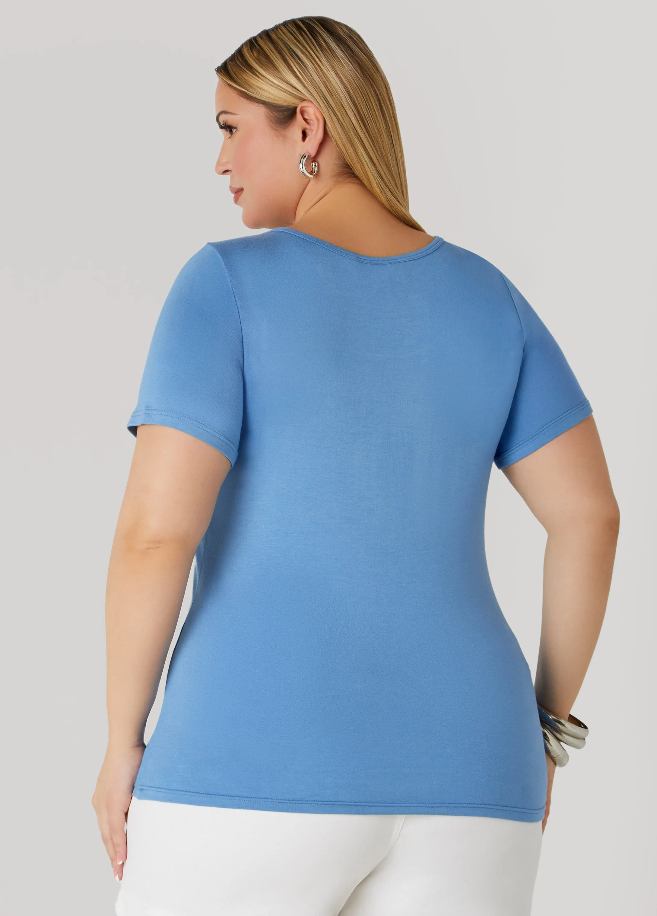 Basic Scoop Neck Tee sold by Ashley Stewart product image thumbnail 2
