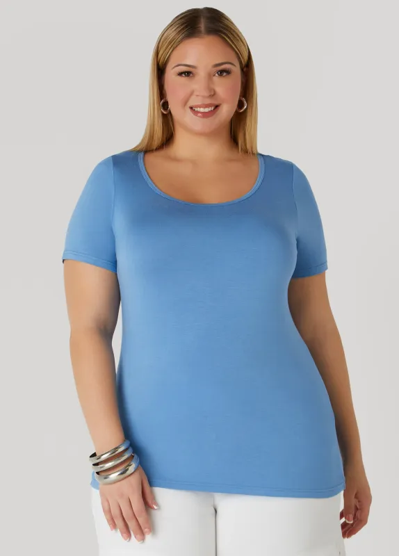Basic Scoop Neck Tee sold by Ashley Stewart