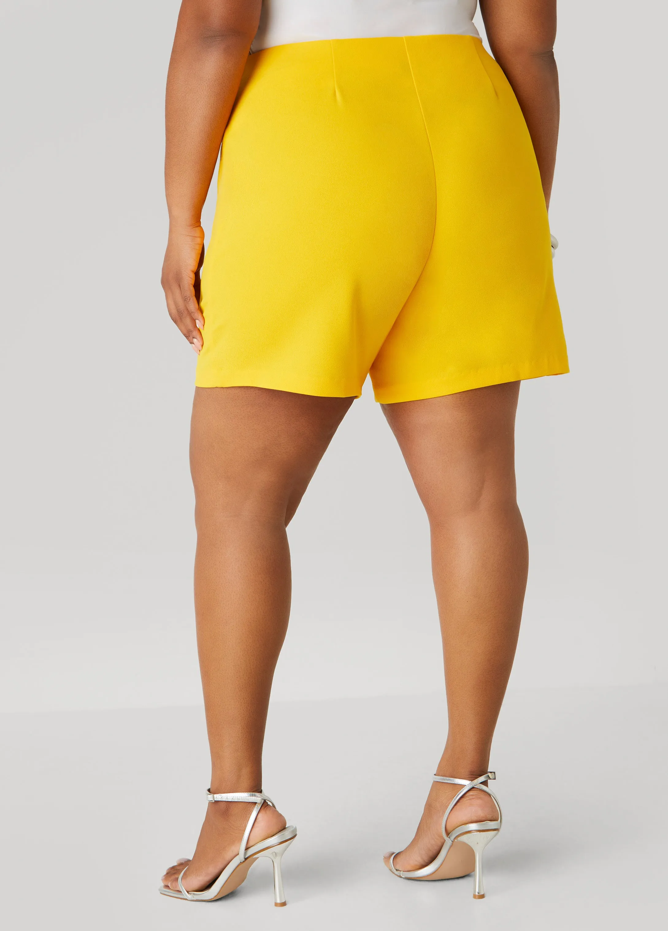 Crepe High Rise Shorts sold by Ashley Stewart product image thumbnail 5