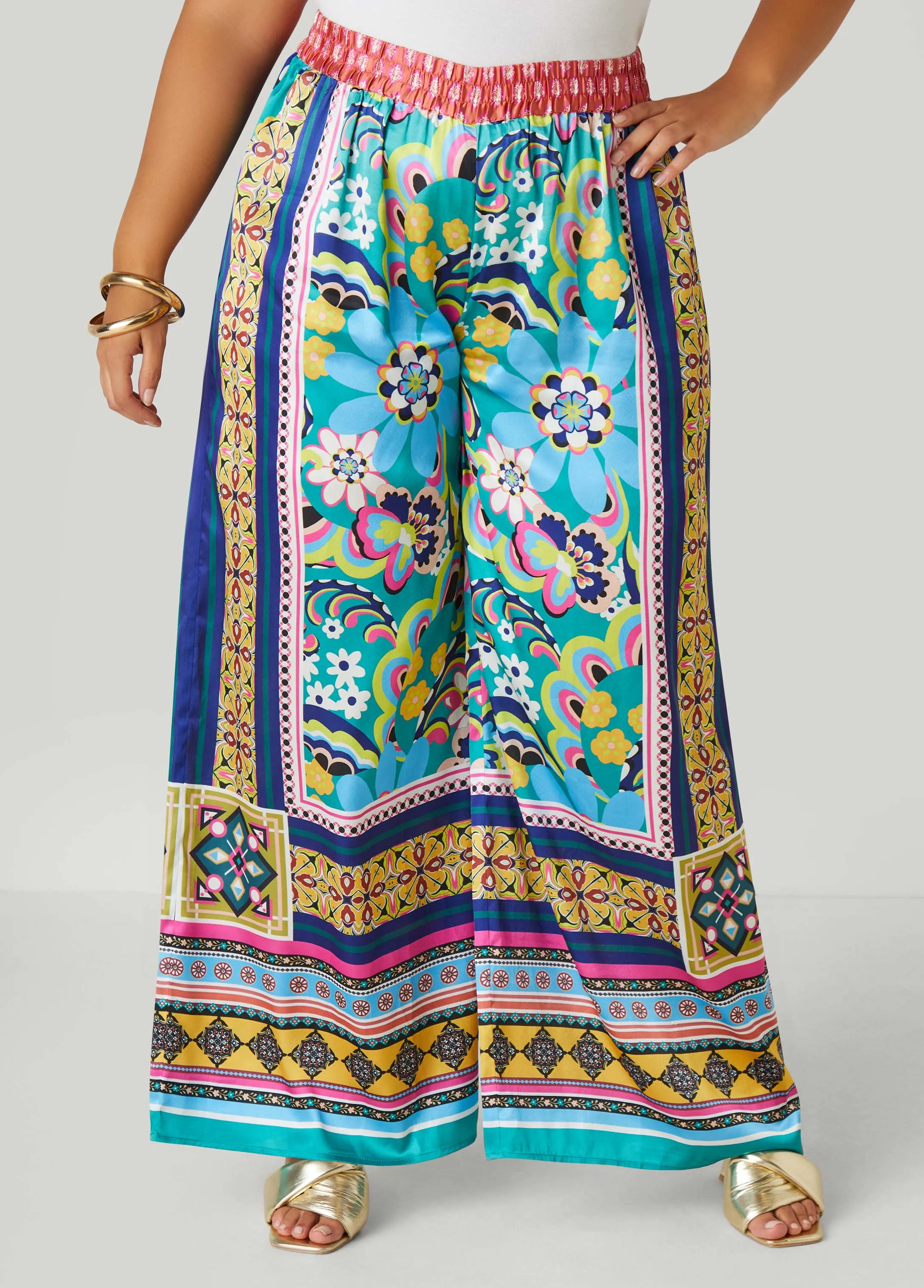 Scarf Satin Wide Leg Pants sold by Ashley Stewart product image thumbnail 3