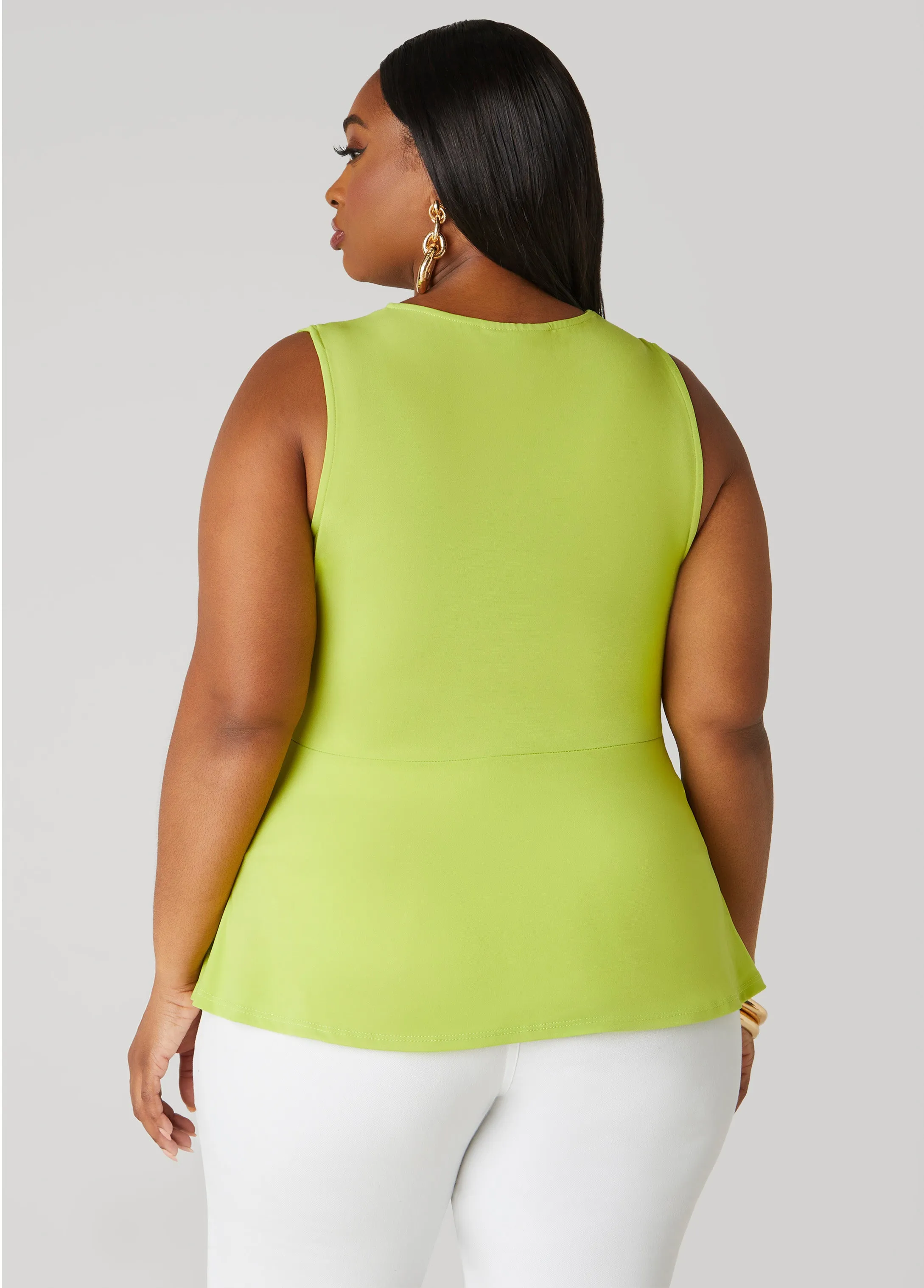 Tie Front Peplum Top sold by Ashley Stewart product image thumbnail 2