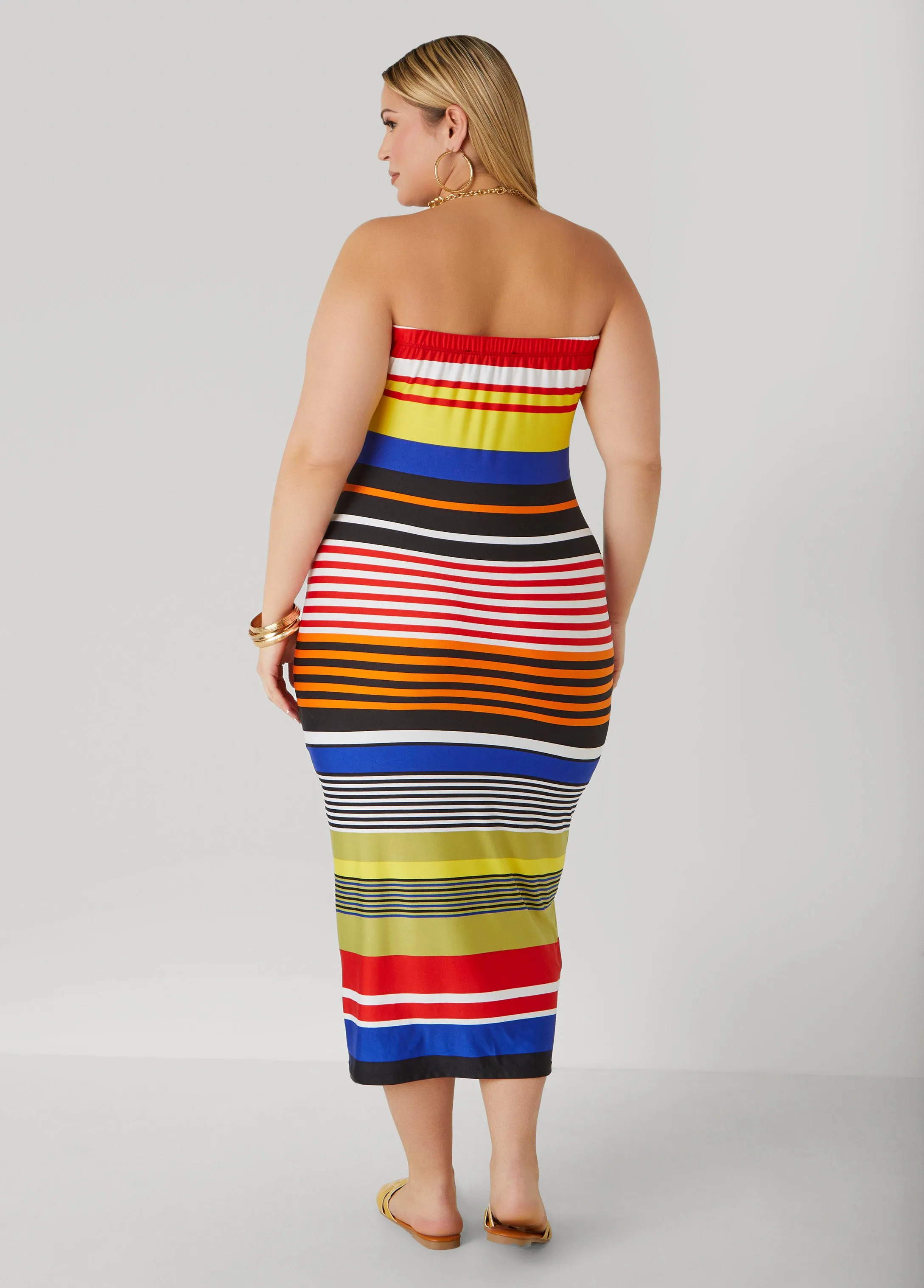 Striped Strapless Bodycon Dress sold by Ashley Stewart product image thumbnail 2