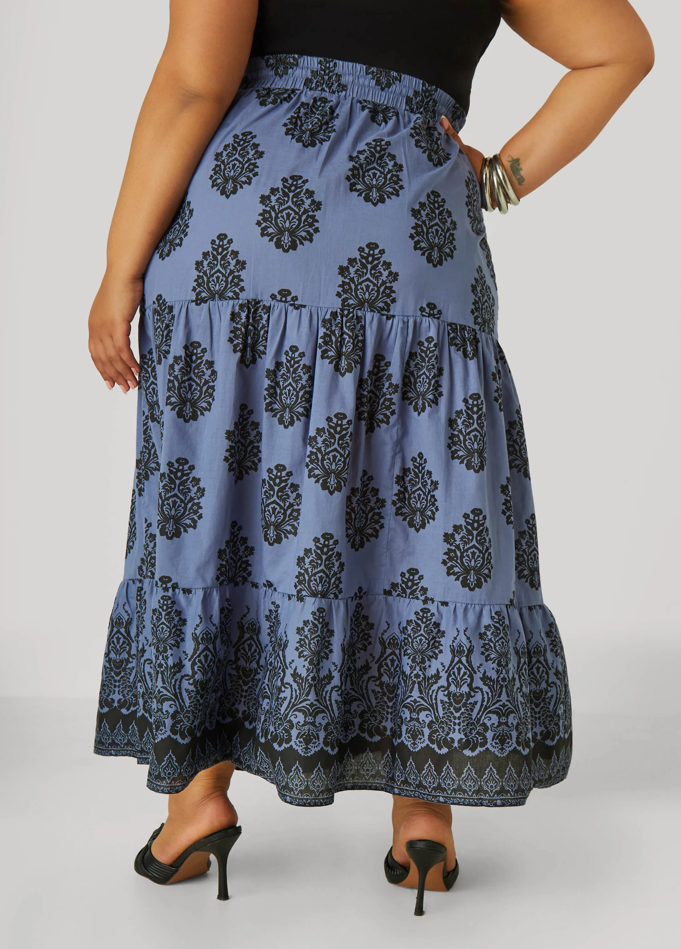 Printed Cotton Maxi Skirt sold by Ashley Stewart product image thumbnail 2