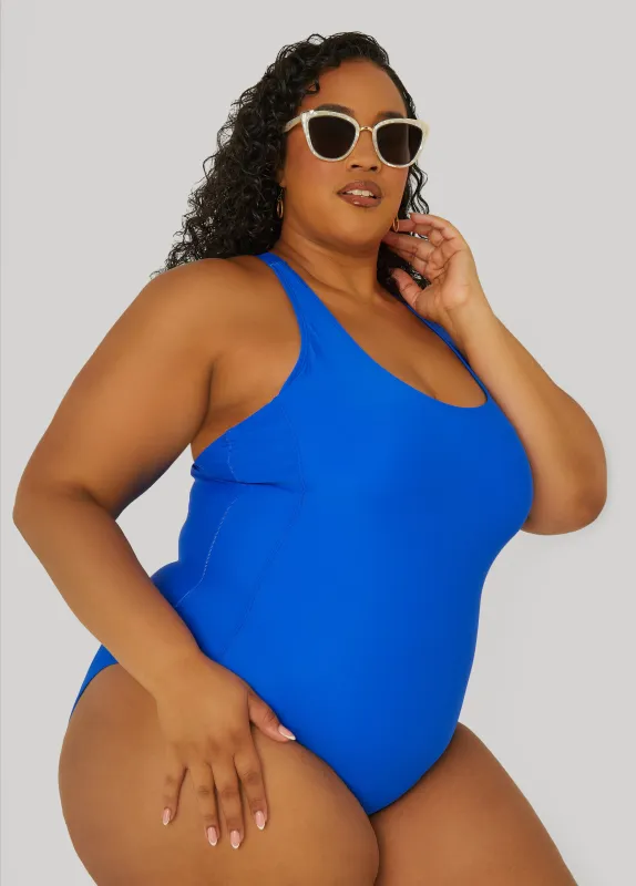 Nicole Miller Racerback Swimsuit sold by Ashley Stewart