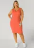 V Neck Ribbed Tank Dress sold by Ashley Stewart