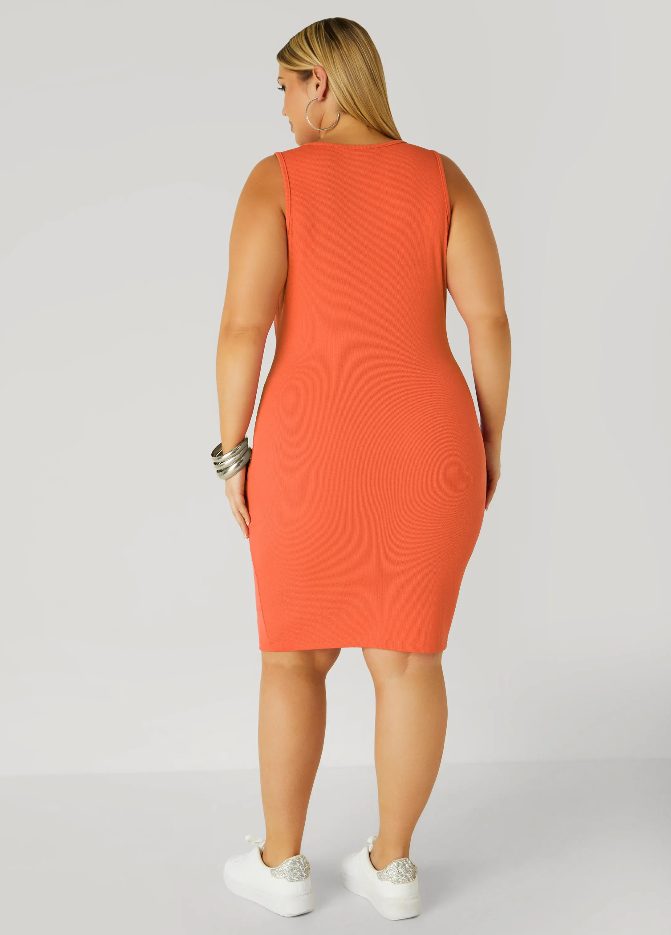 V Neck Ribbed Tank Dress sold by Ashley Stewart product image thumbnail 5