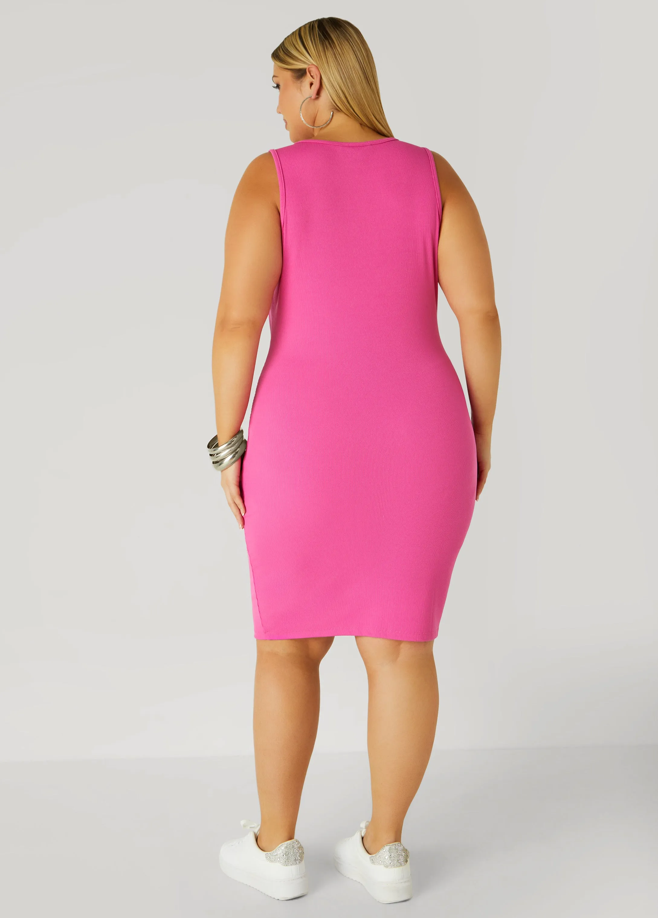 V Neck Ribbed Tank Dress sold by Ashley Stewart product image thumbnail 2