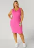V Neck Ribbed Tank Dress sold by Ashley Stewart