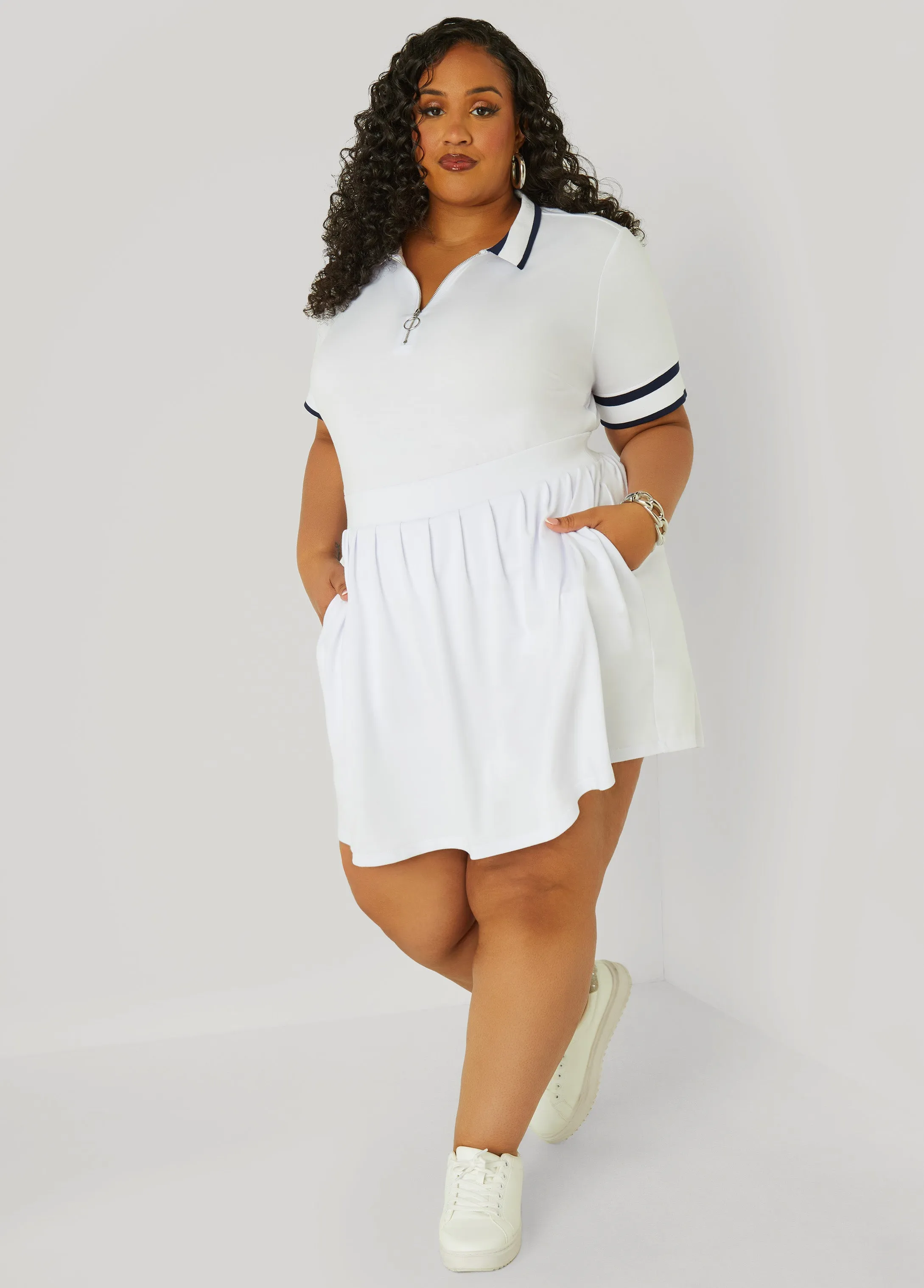 Pleated Terry Tennis Skort sold by Ashley Stewart product image thumbnail 4