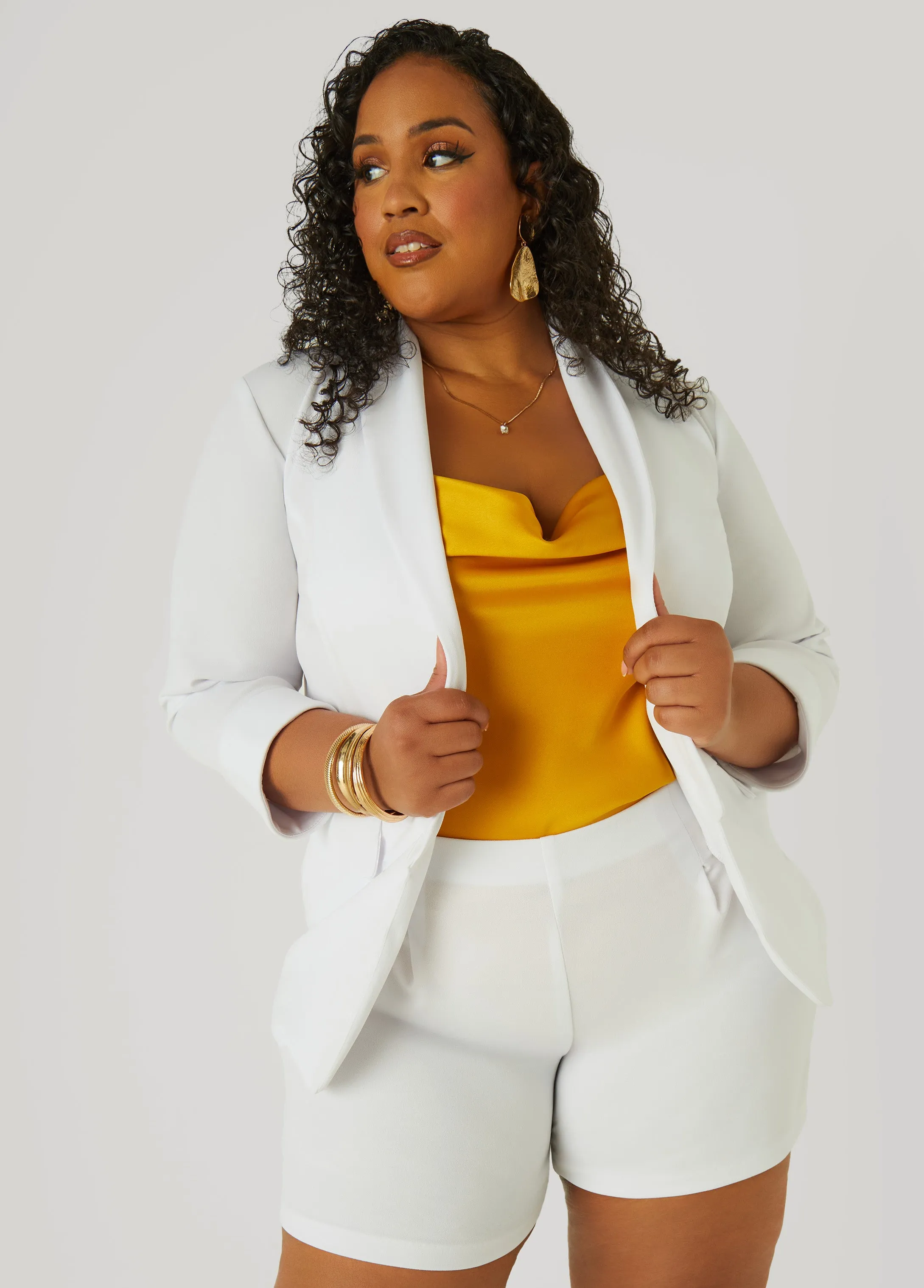 Cuffed Open Front Blazer sold by Ashley Stewart