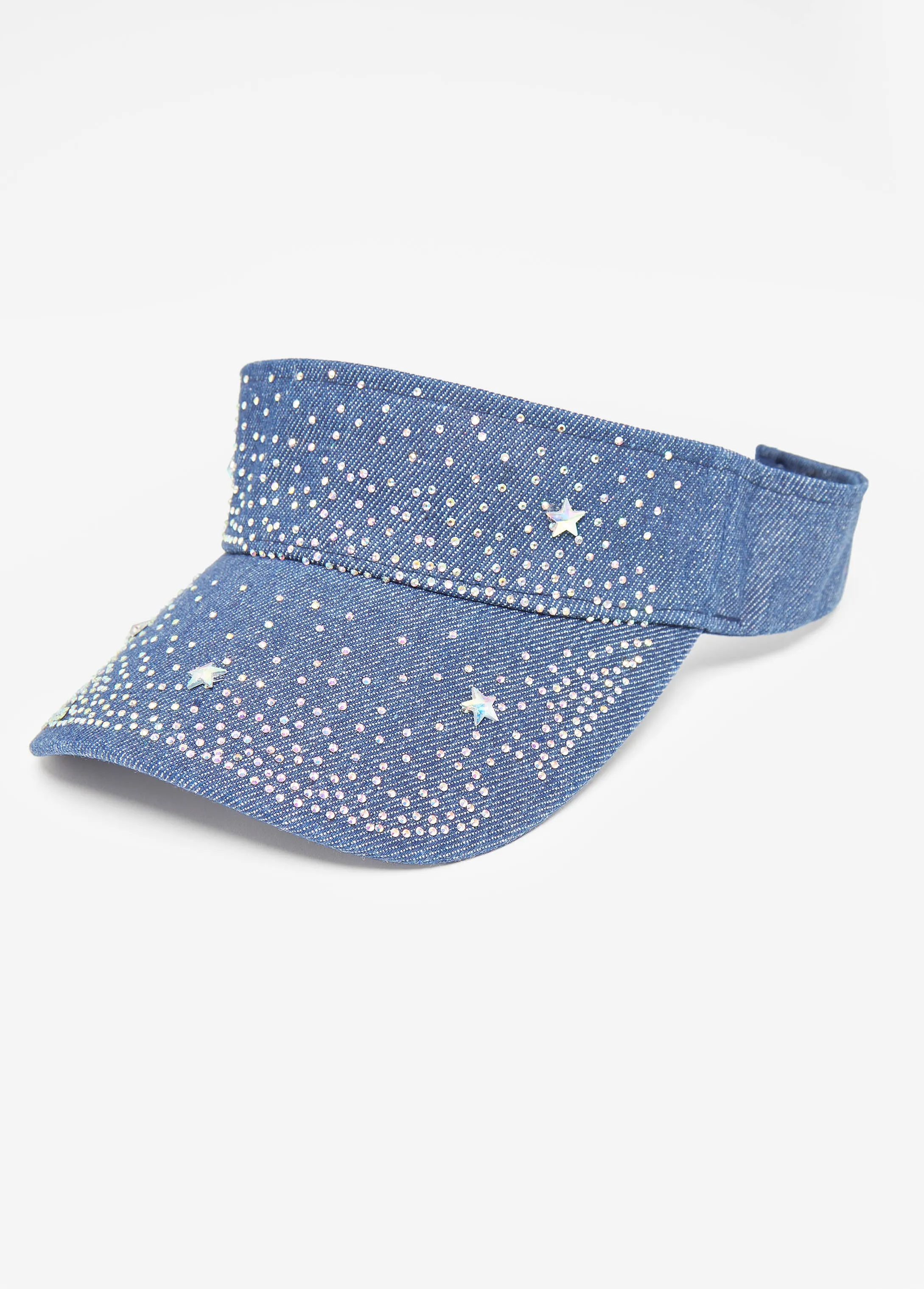 Crystal Embellished Denim Visor sold by Ashley Stewart product image thumbnail 2