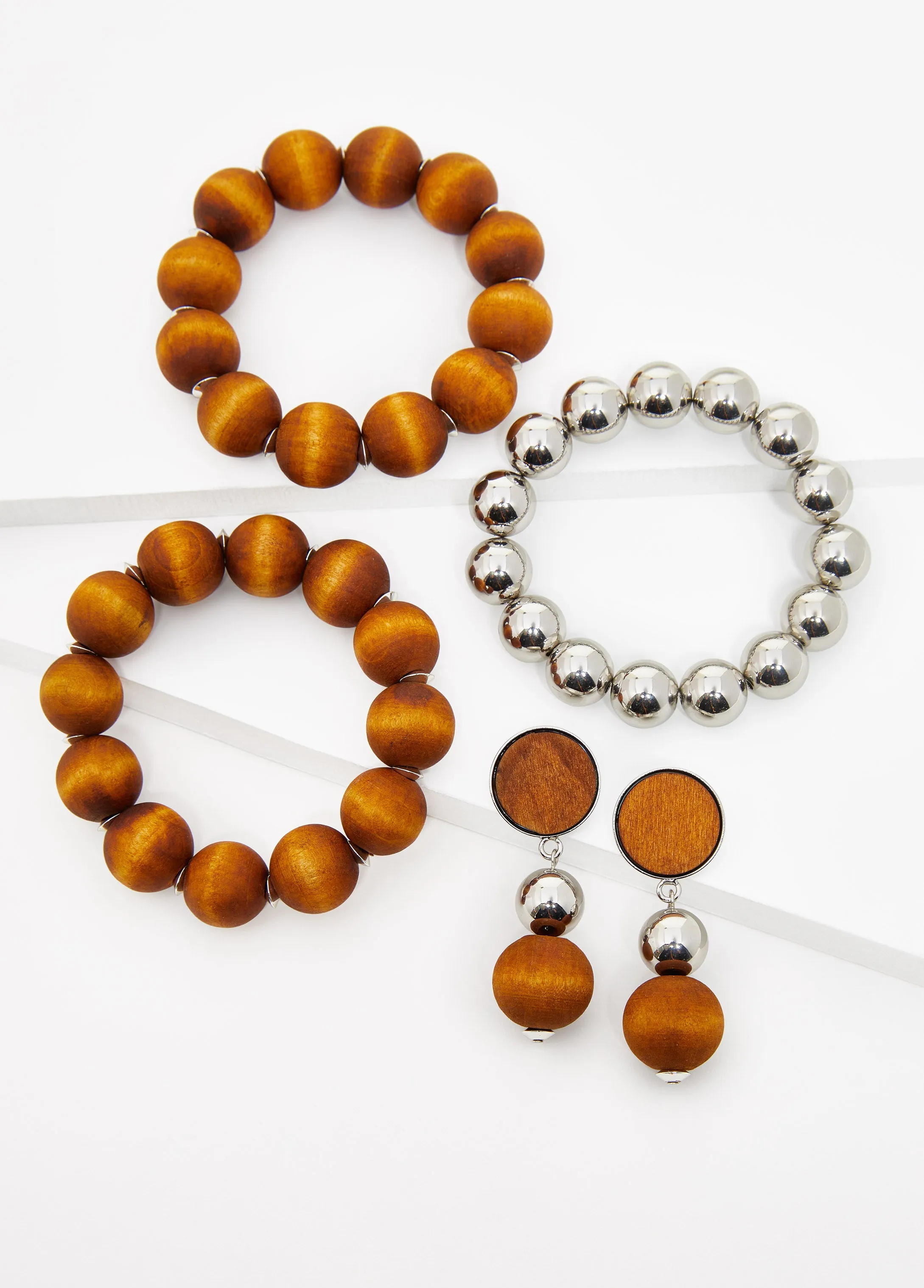 Wood Bracelets And Earrings Set sold by Ashley Stewart product image thumbnail 2