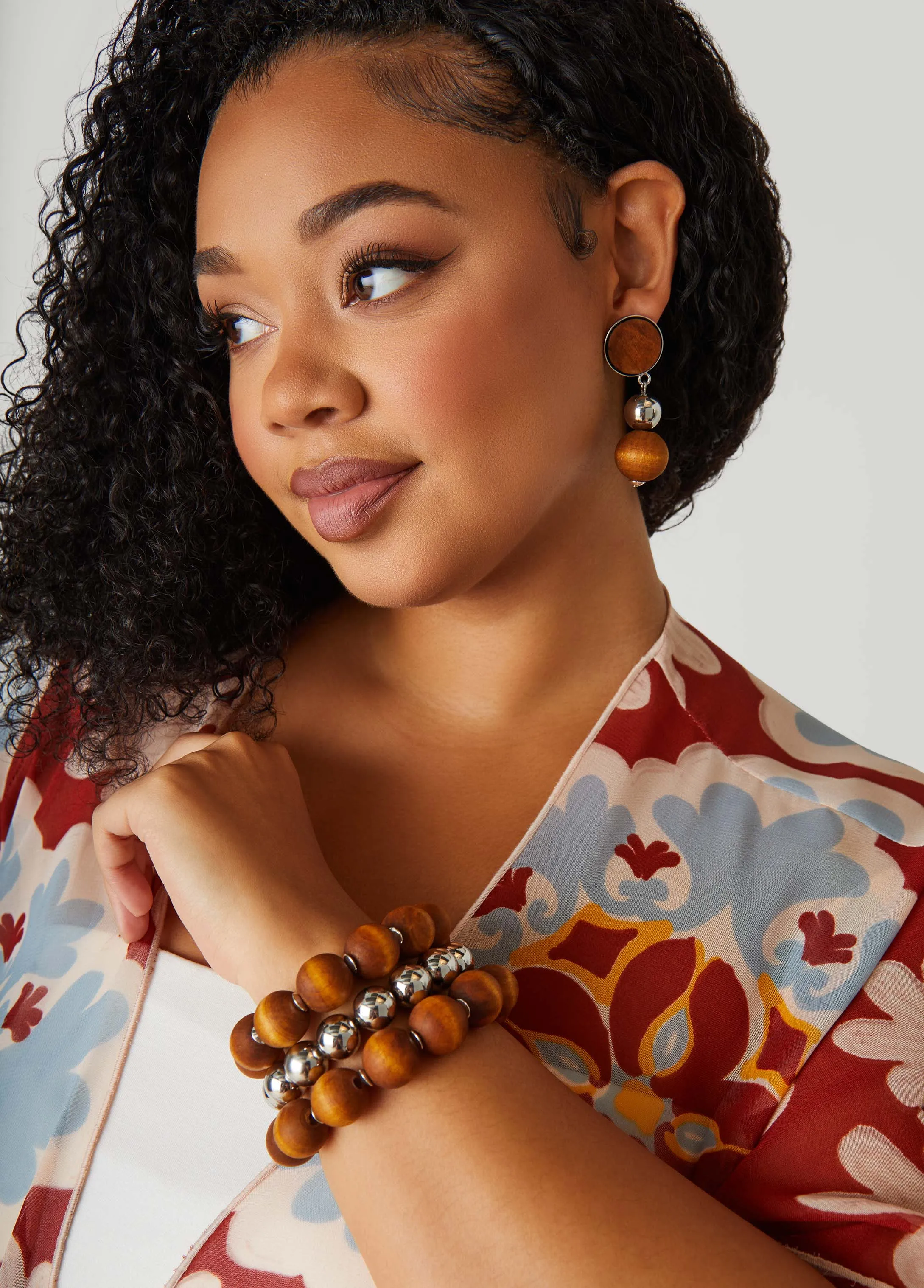 Wood Bracelets And Earrings Set sold by Ashley Stewart