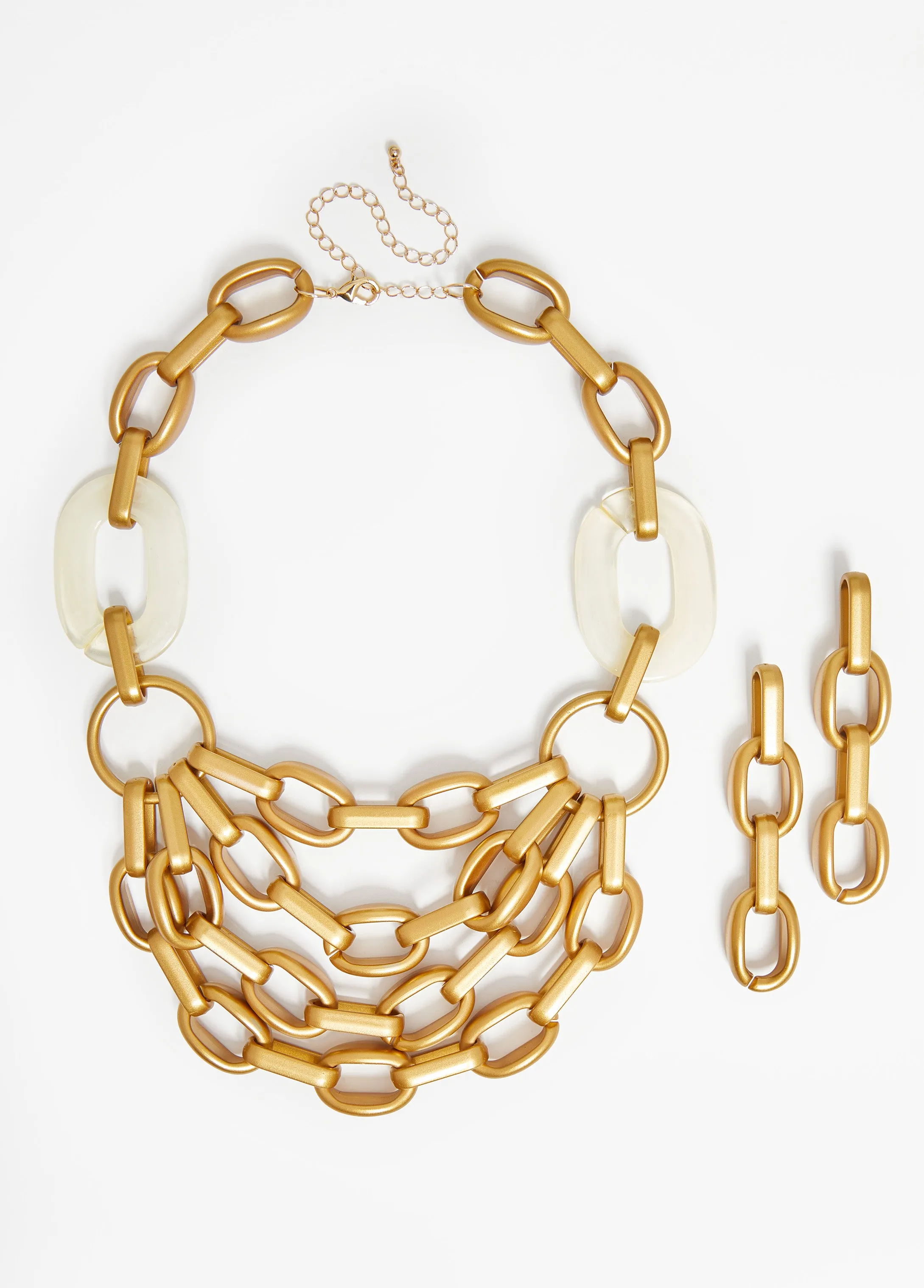 Layered Chain Link Necklace Set sold by Ashley Stewart product image thumbnail 2