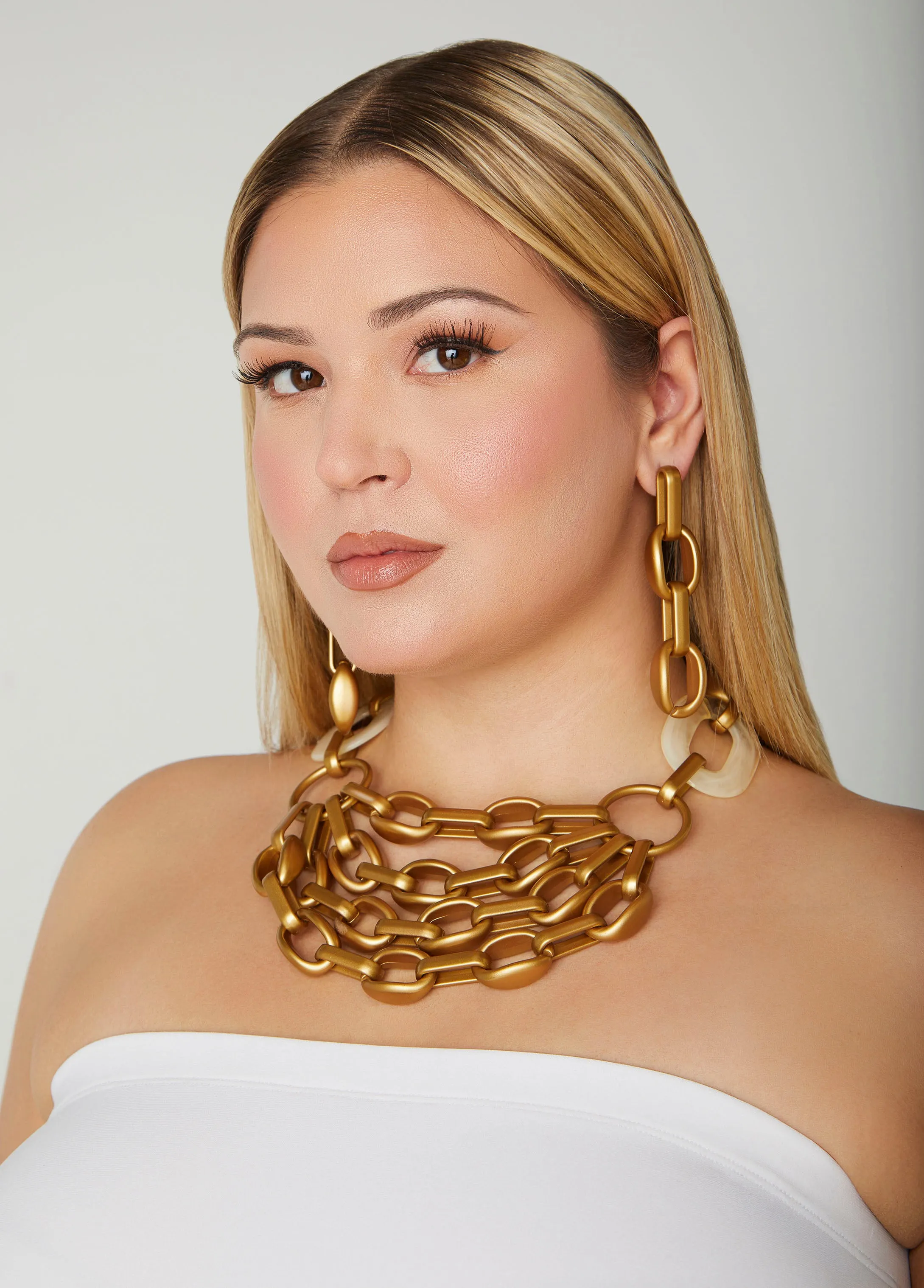 Layered Chain Link Necklace Set sold by Ashley Stewart