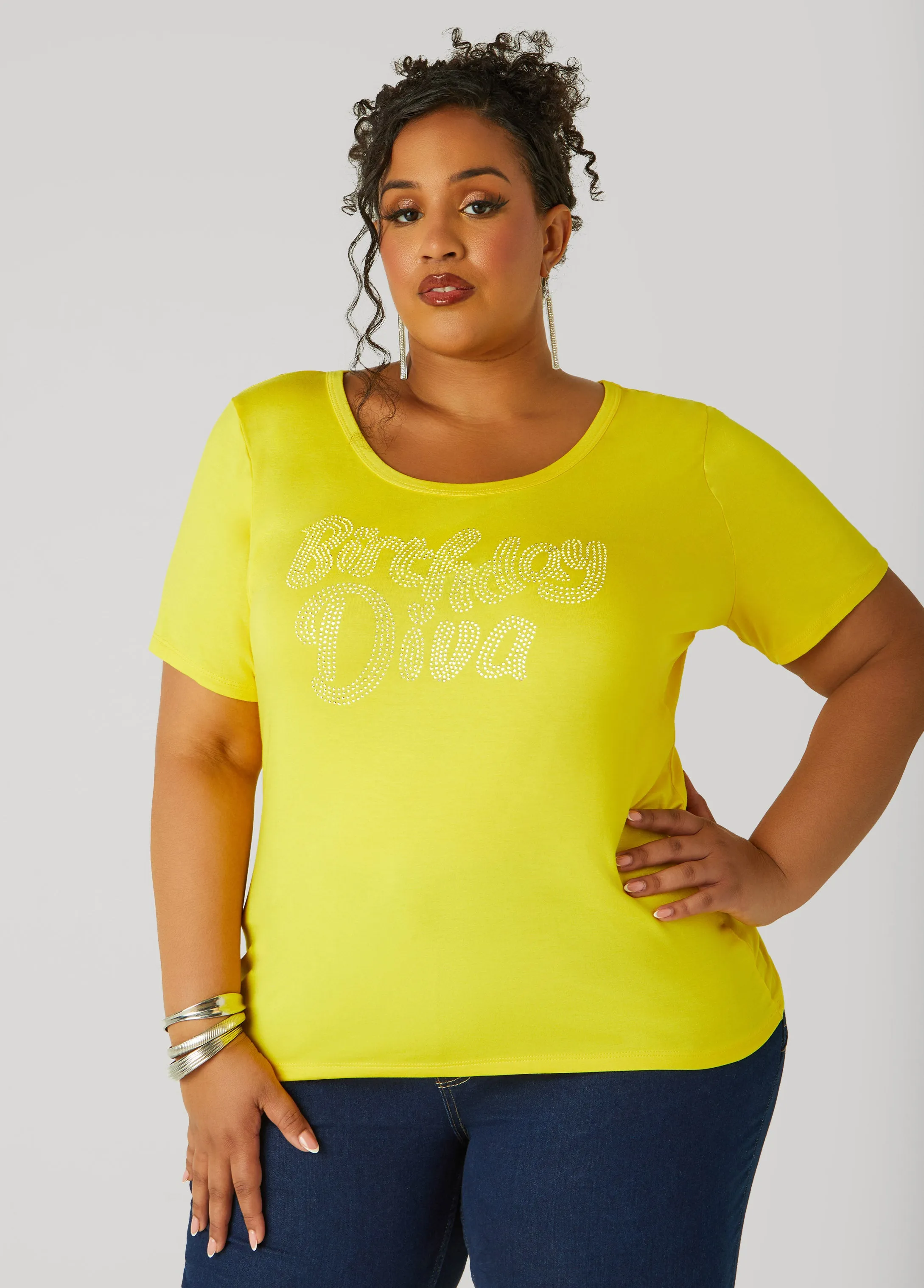 Birthday Diva Crystal Tee sold by Ashley Stewart