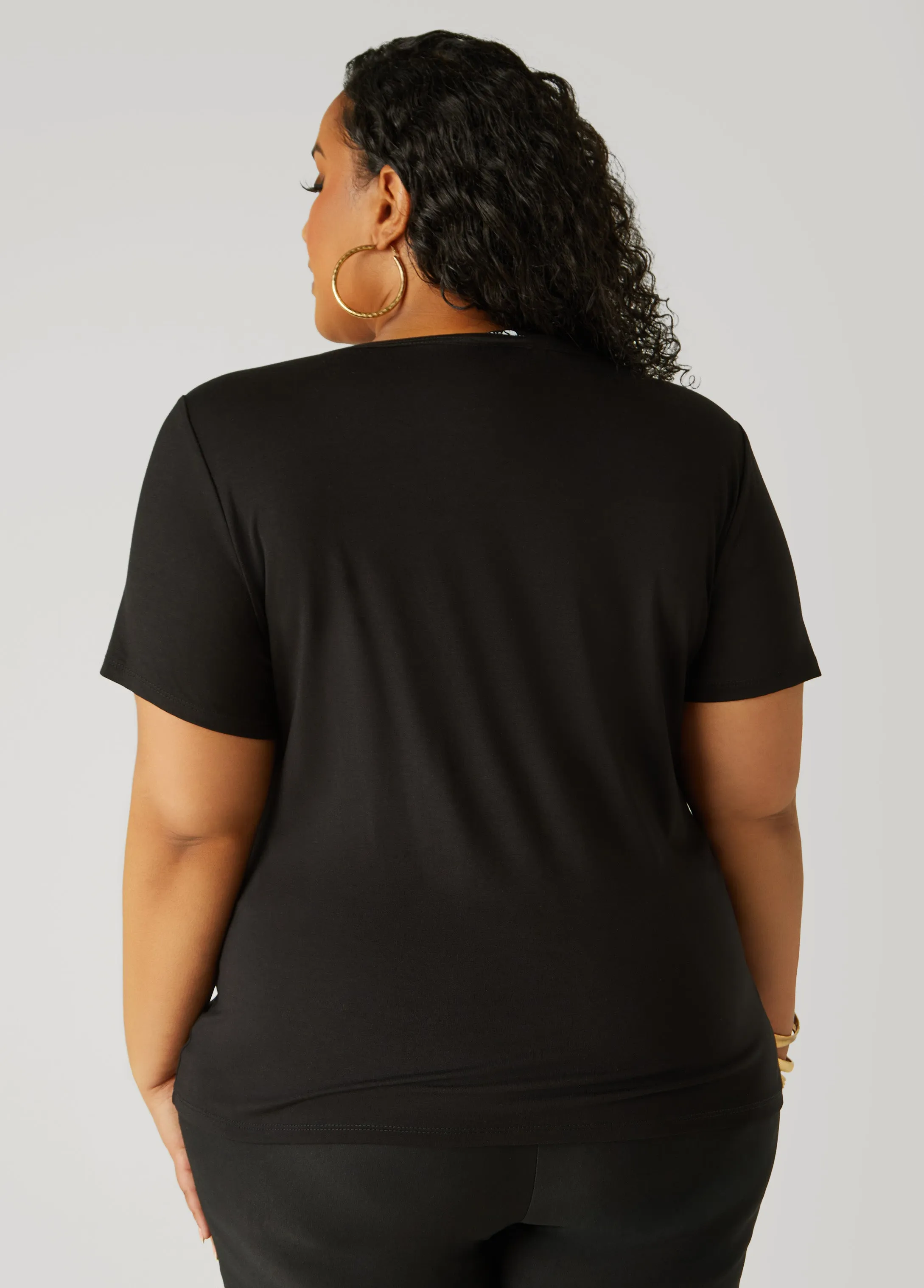 Metallic Graphic Tee sold by Ashley Stewart product image thumbnail 2