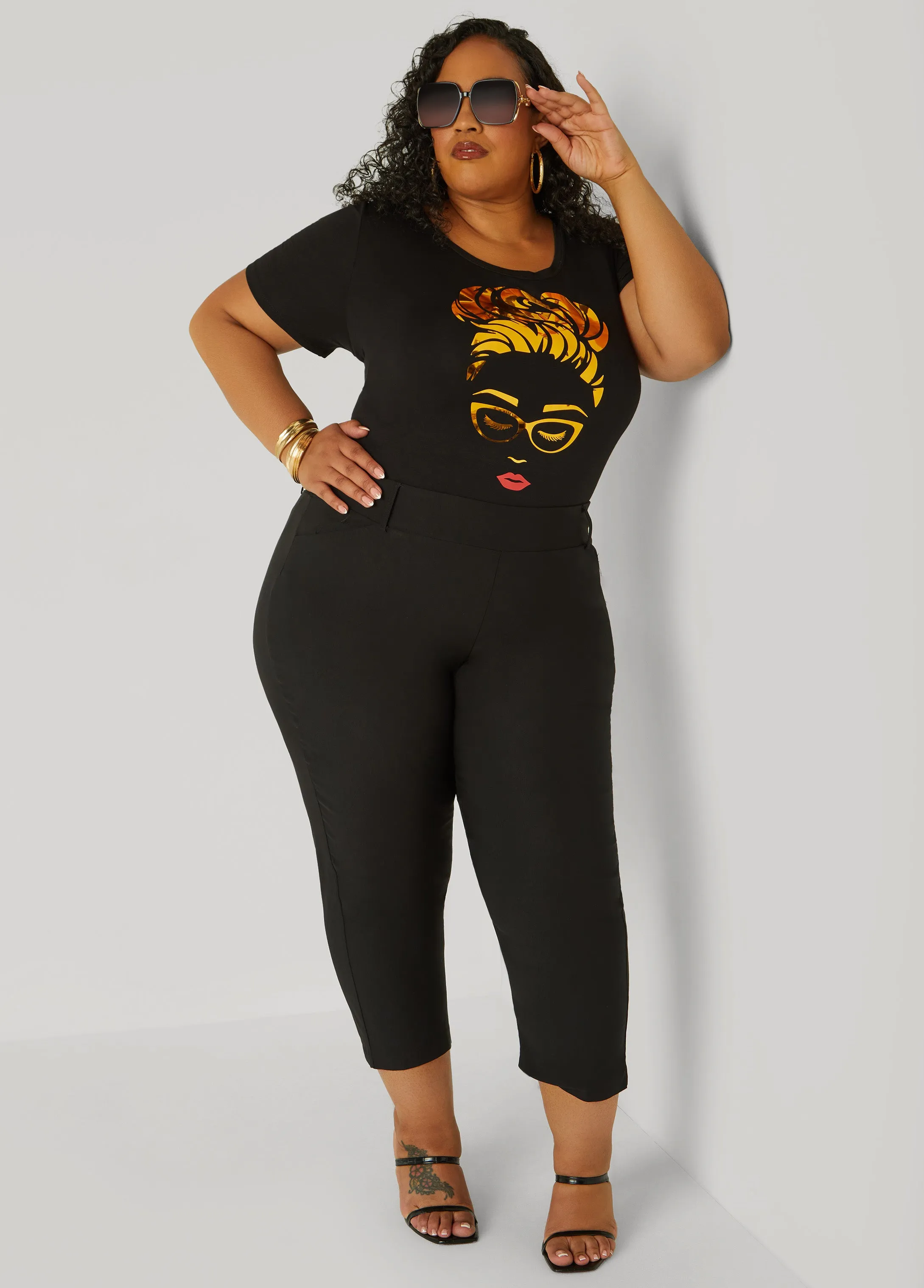 Metallic Graphic Tee sold by Ashley Stewart product image thumbnail 3